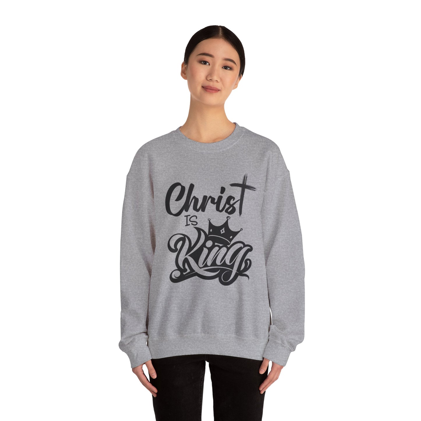 "Christ is King" Unisex Crewneck Sweatshirt - Sweet Baby Jeez Teez