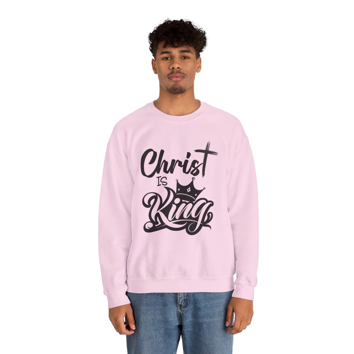"Christ is King" Unisex Crewneck Sweatshirt - Sweet Baby Jeez Teez