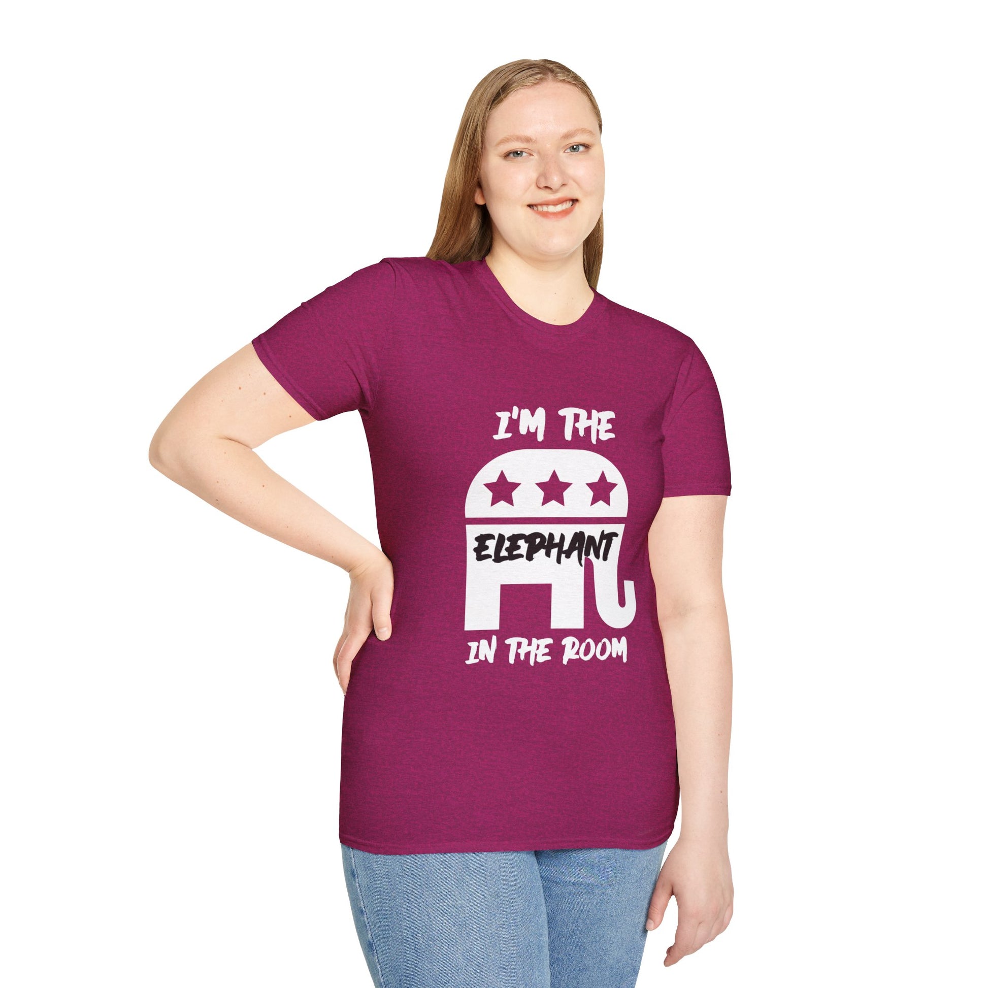 Elephant Women's Relaxed/Plus Tshirt (White/Black Logo) - Sweet Baby Jeez Teez