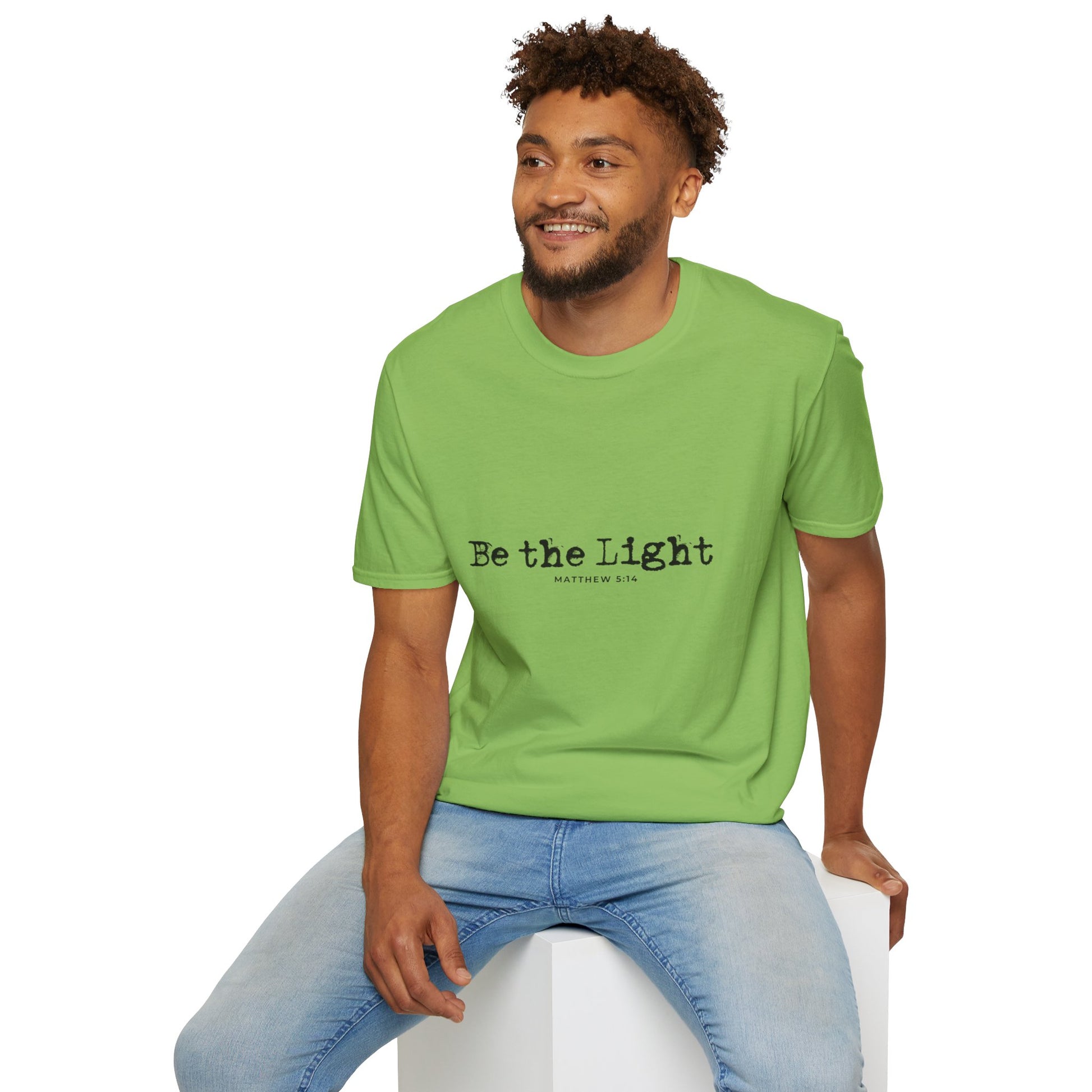 Be the Light Mens Relaxed Tshirt (Black Logo) - Sweet Baby Jeez Teez