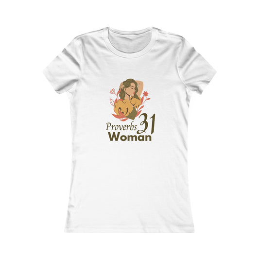 Proverbs 31 Portrait Women's Fitted Tshirt (Fall Colors Logo) - Sweet Baby Jeez Teez