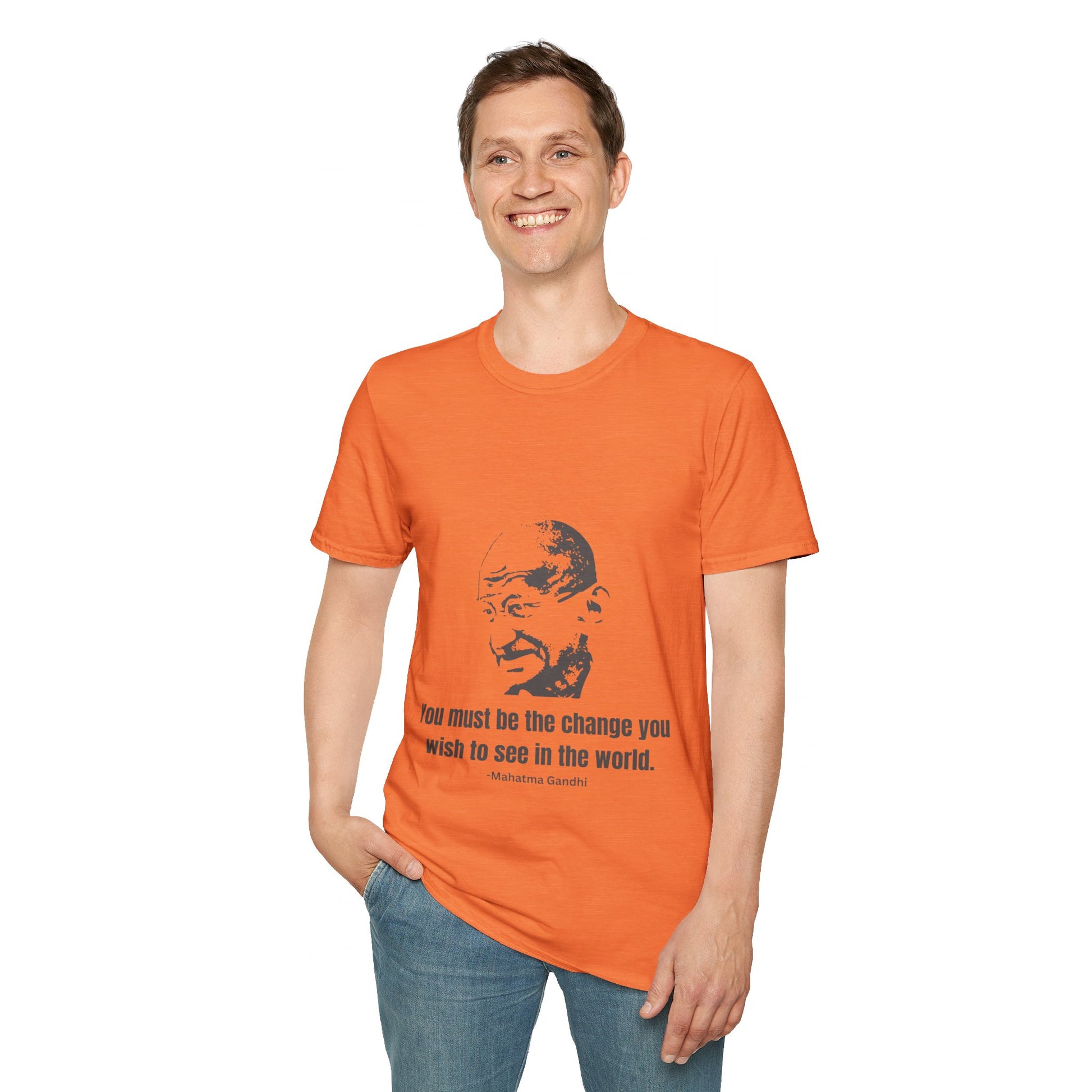 Be the Change Men's Tshirt (IW Gray Logo) - Sweet Baby Jeez Teez