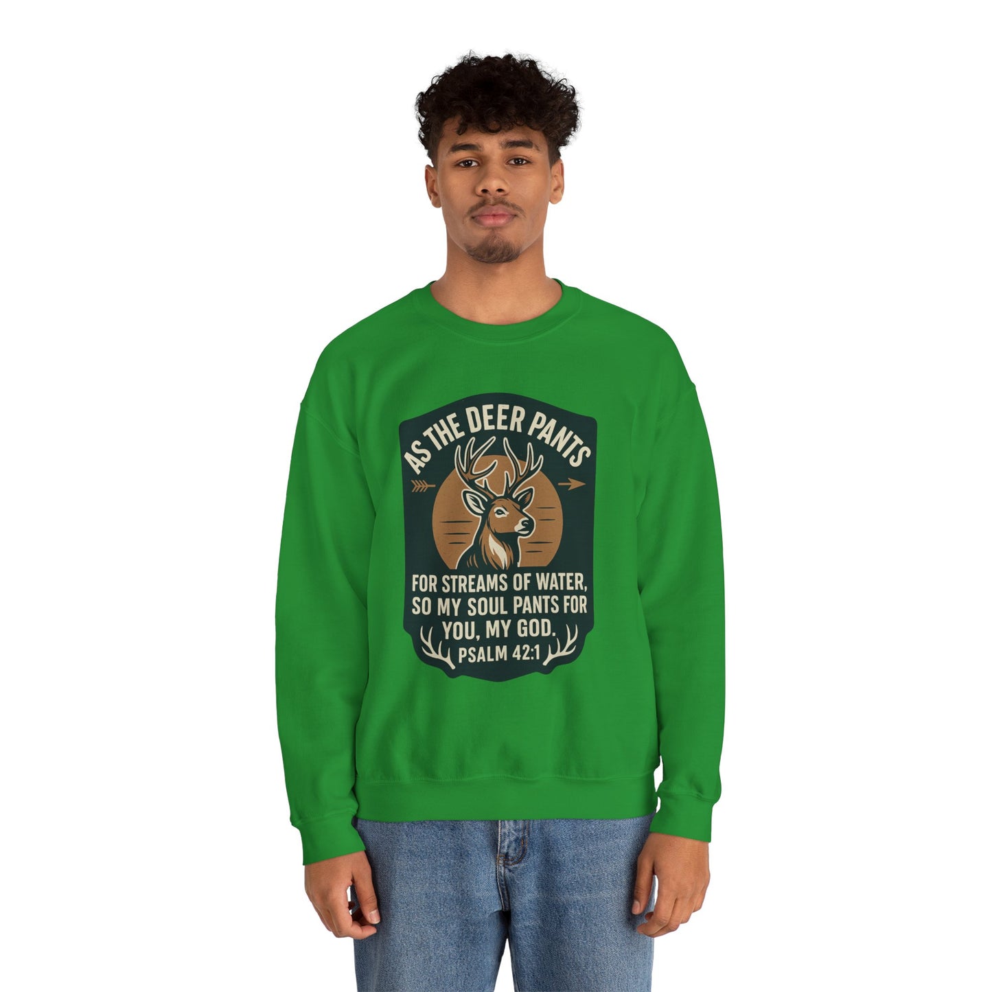 Psalm 42:1 "As the Deer" Bible Verse Cozy Sweatshirt