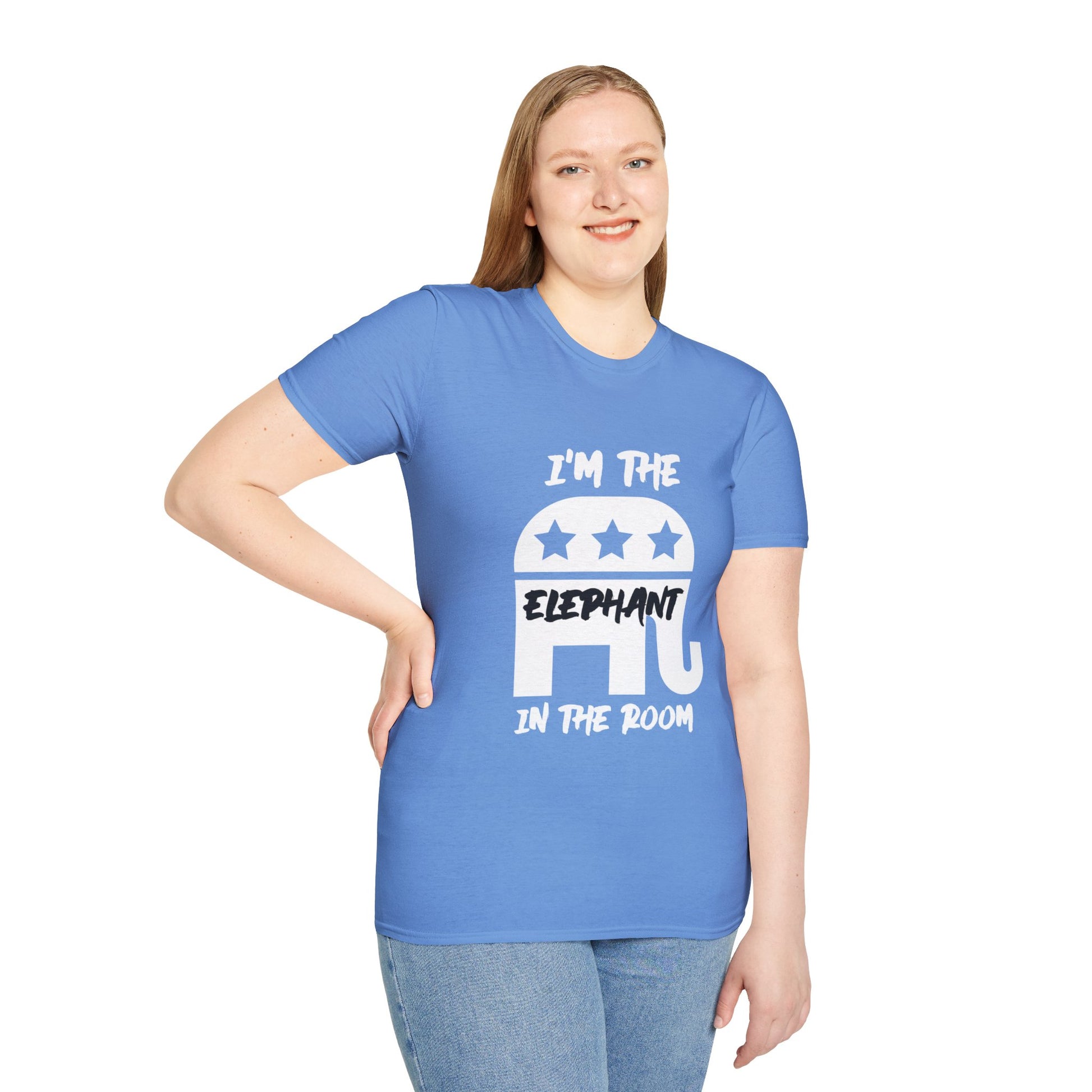 Elephant Women's Relaxed/Plus Tshirt (White/Black Logo) - Sweet Baby Jeez Teez