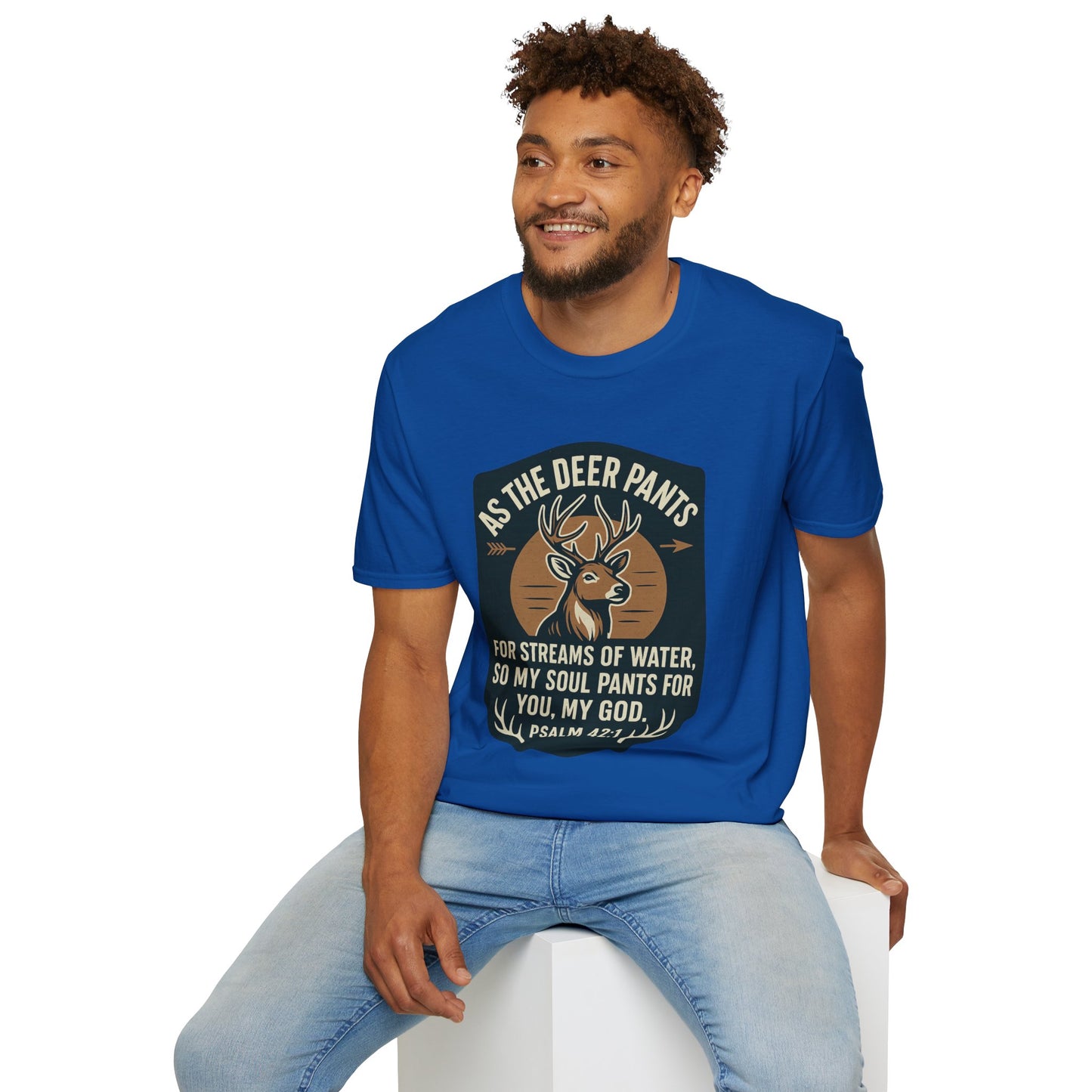 Psalm 42:1 "As The Deer" Bible Verse Softstyle Tshirt