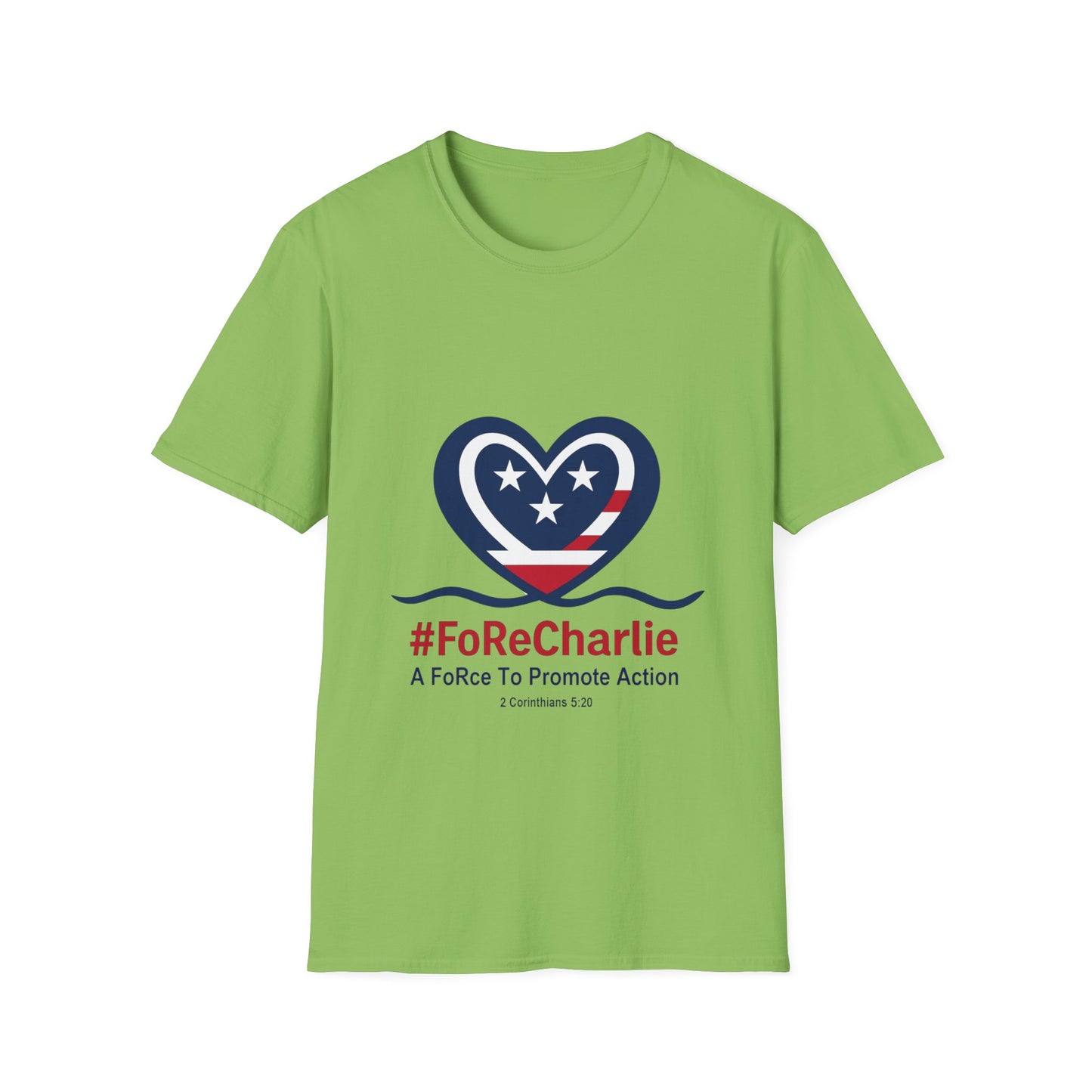 "FoRe Charlie" Ambassador Pageant Memorial Tshirt of Charlie Kirk (Heart Logo)