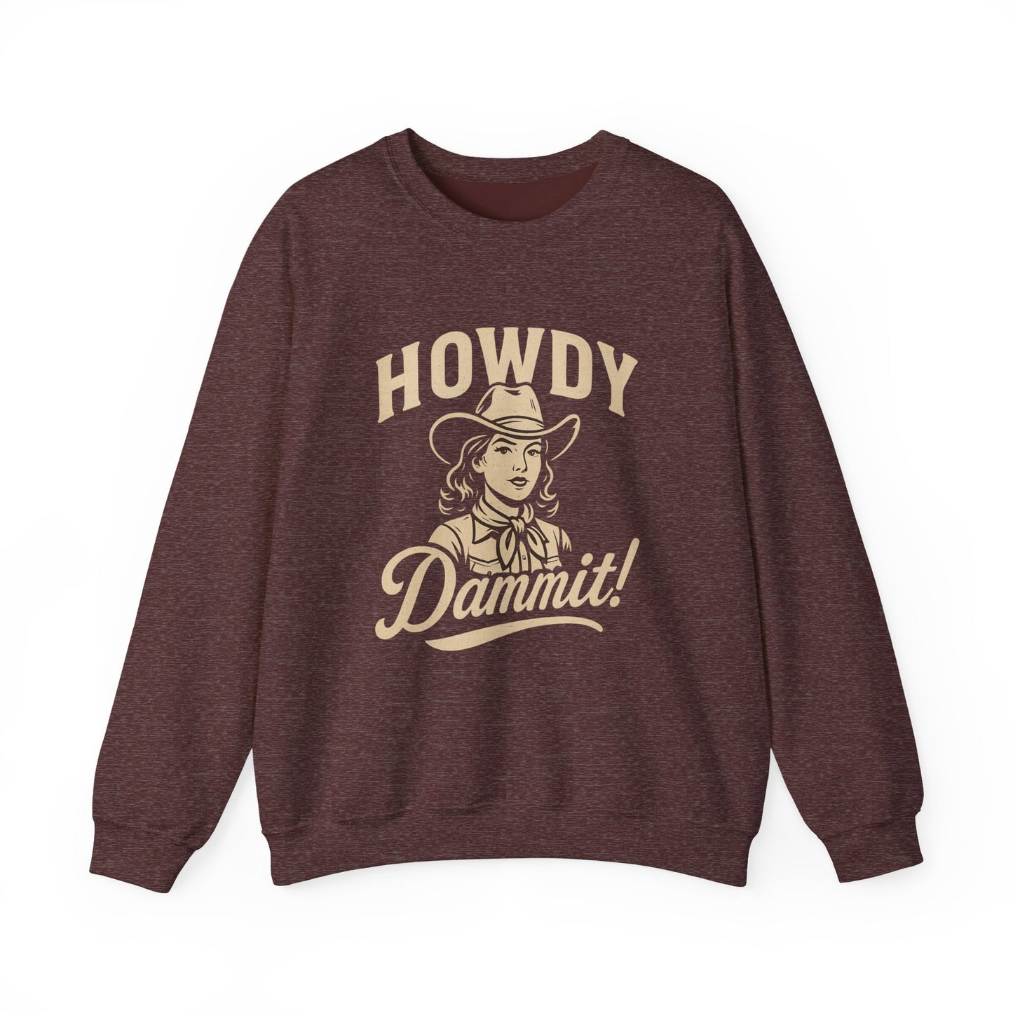 Howdy Dammit! Aggie Texas Cowgirl Unisex Cozy Sweatshirt (Gold Logo)