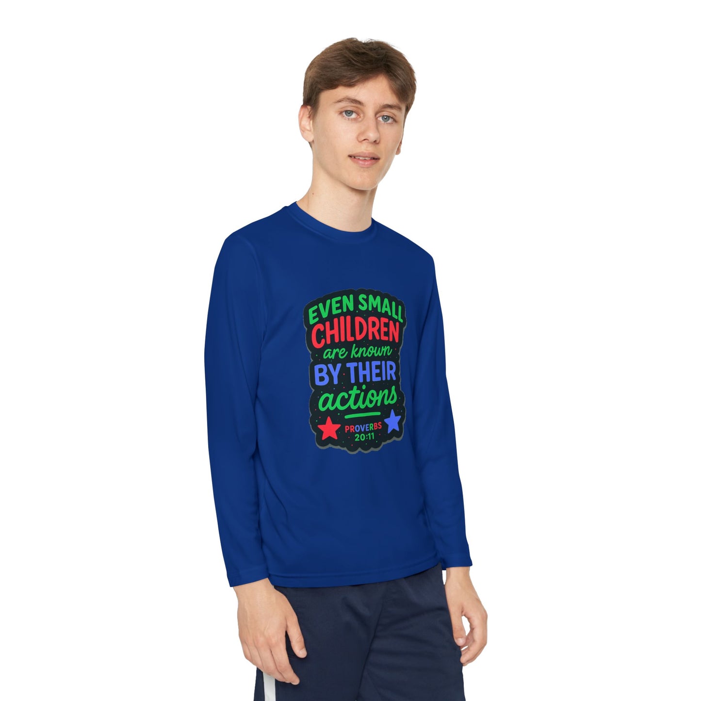 "Even Small Children" Proverbs 20:11 Boy's Bible Verse Long Sleeve Tshirt