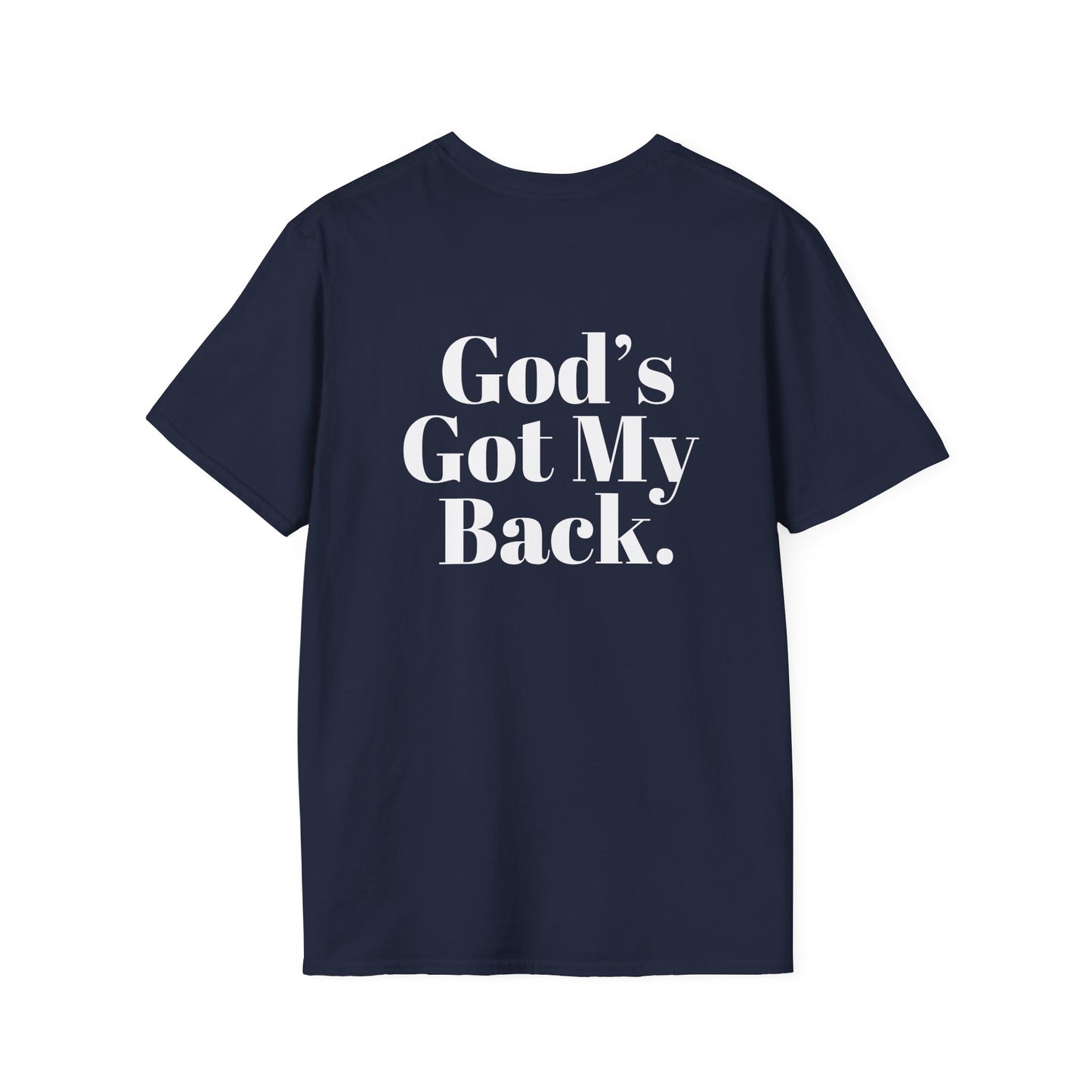 God's Got My Back Men's Tshirt (White Logo) - Sweet Baby Jeez Teez