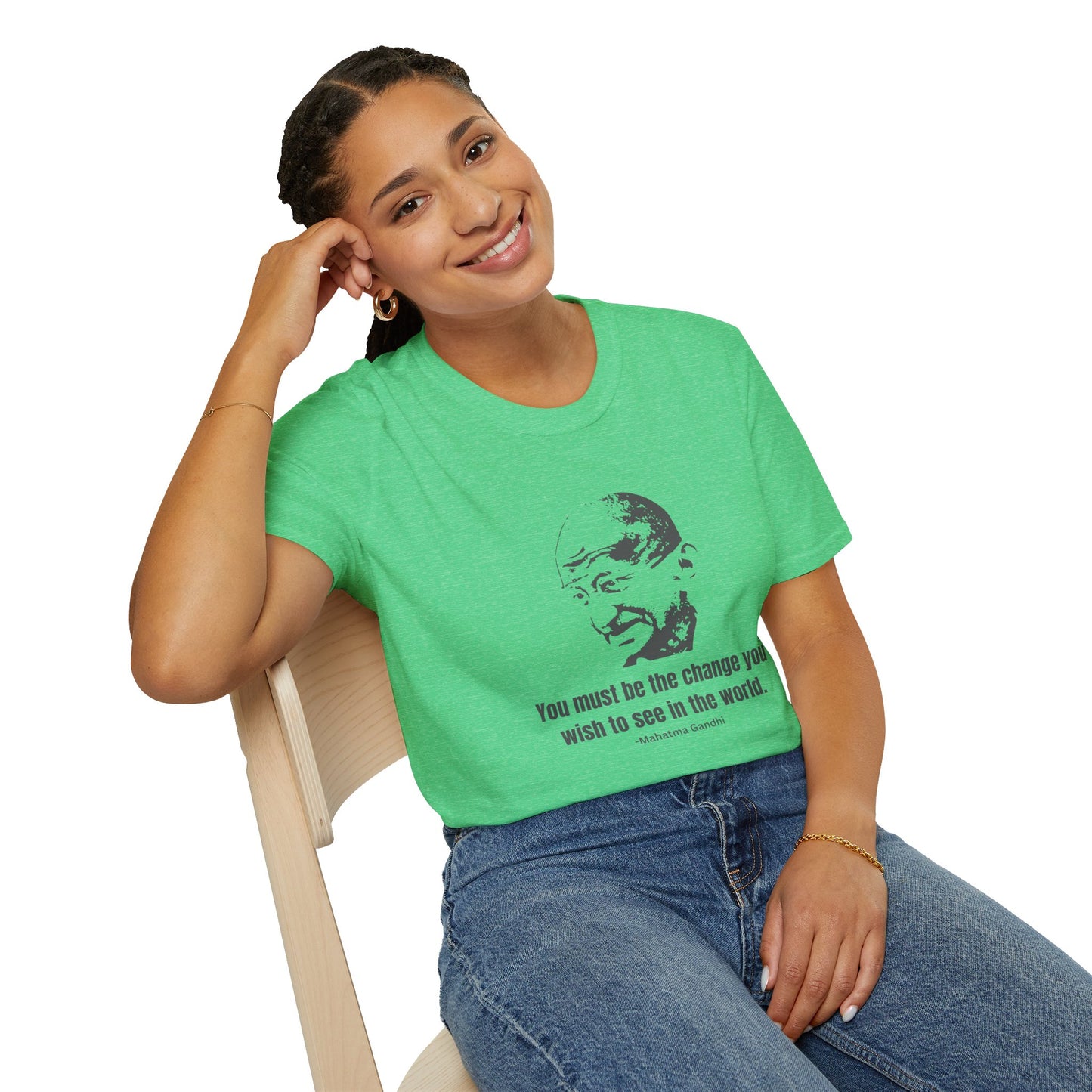 Be the Change Women's Relaxed/Plus Tshirt (IW Gray Logo) - Sweet Baby Jeez Teez