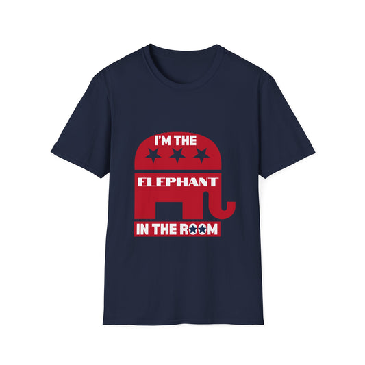 Elephant in the Room Women's Relaxed/Plus Navy Tshirt (XS-5XL) - Sweet Baby Jeez Teez