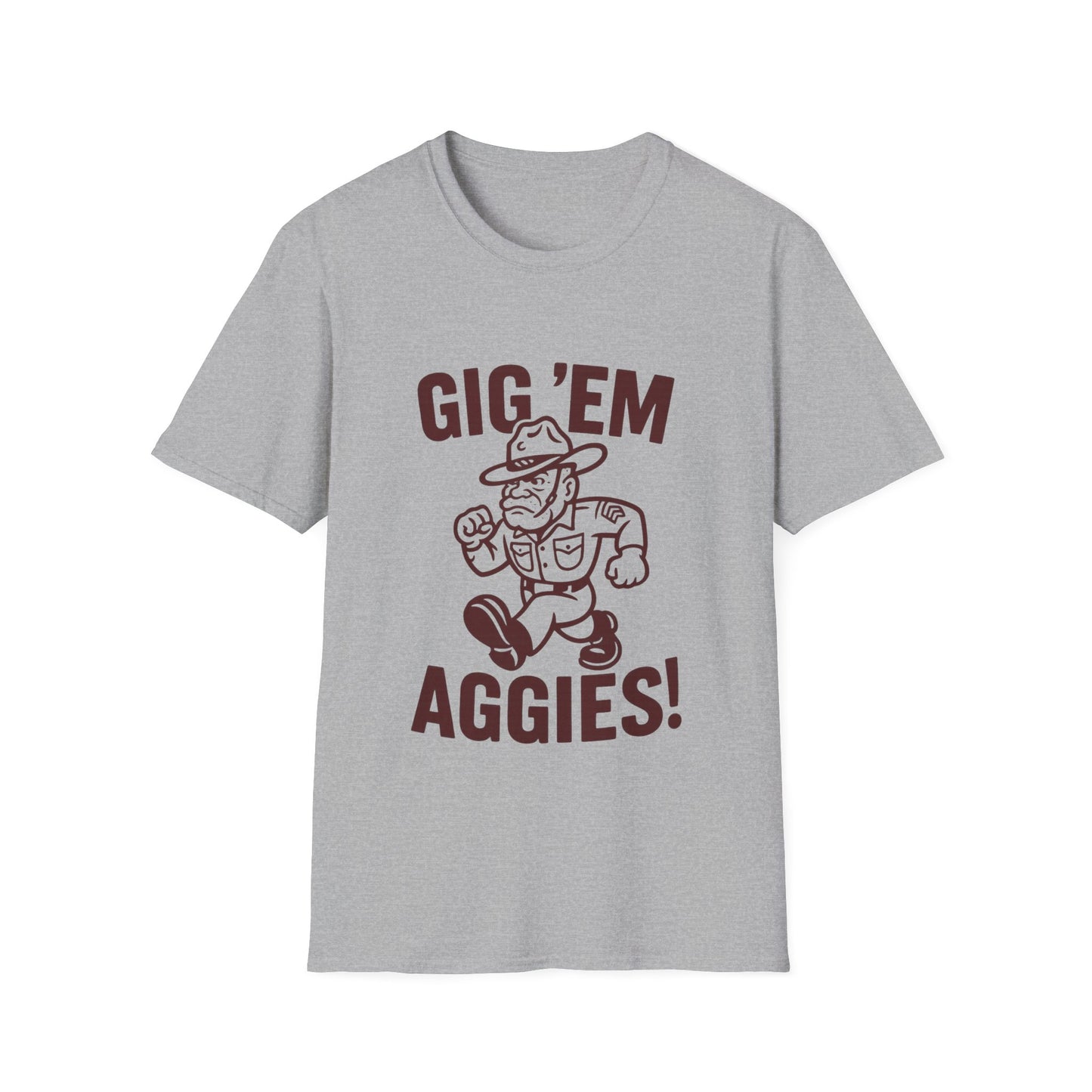 Gig Em Old Sarge Unisex Softstyle Tshirt - Sweet Baby Jeez Teez