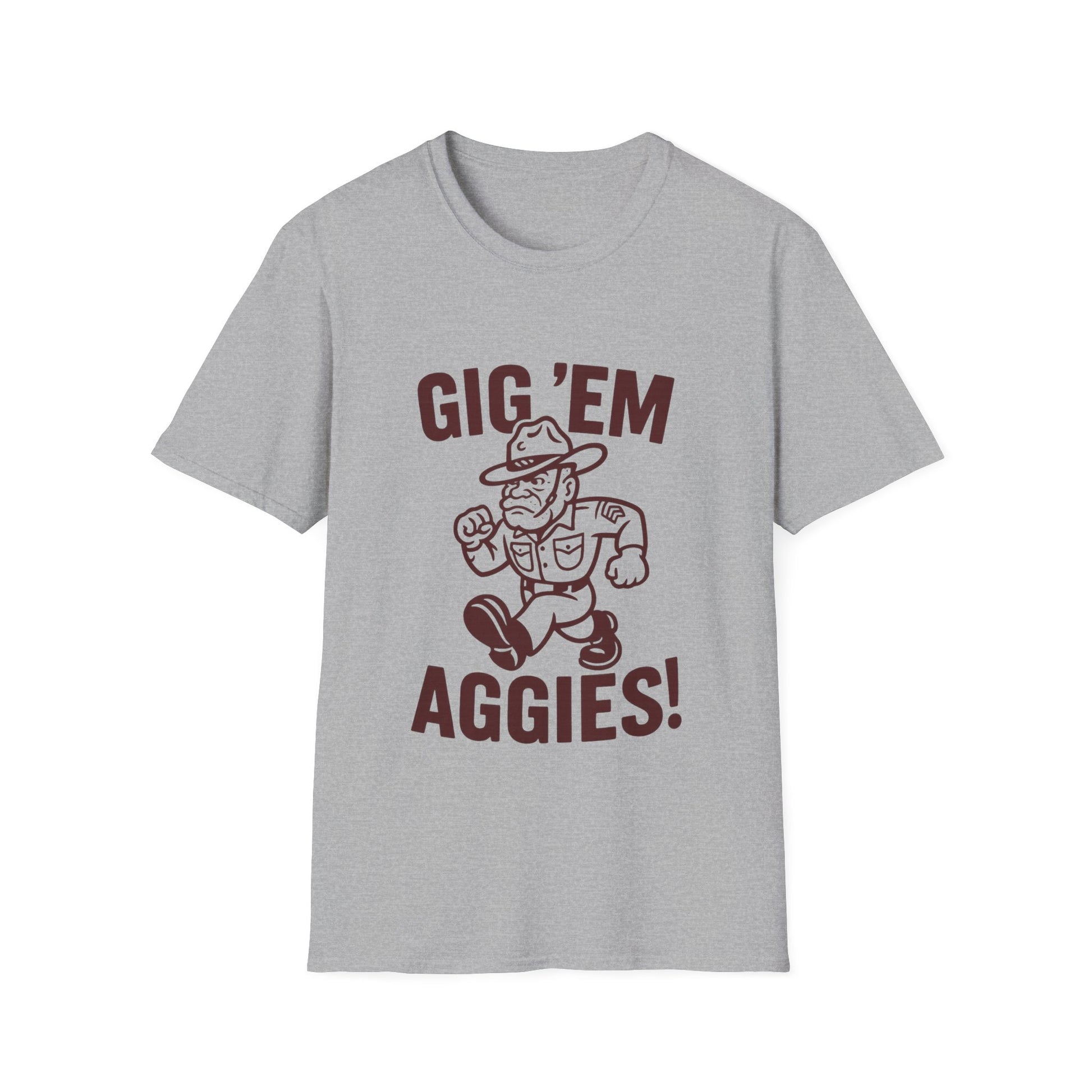 Gig Em Old Sarge Unisex Softstyle Tshirt - Sweet Baby Jeez Teez
