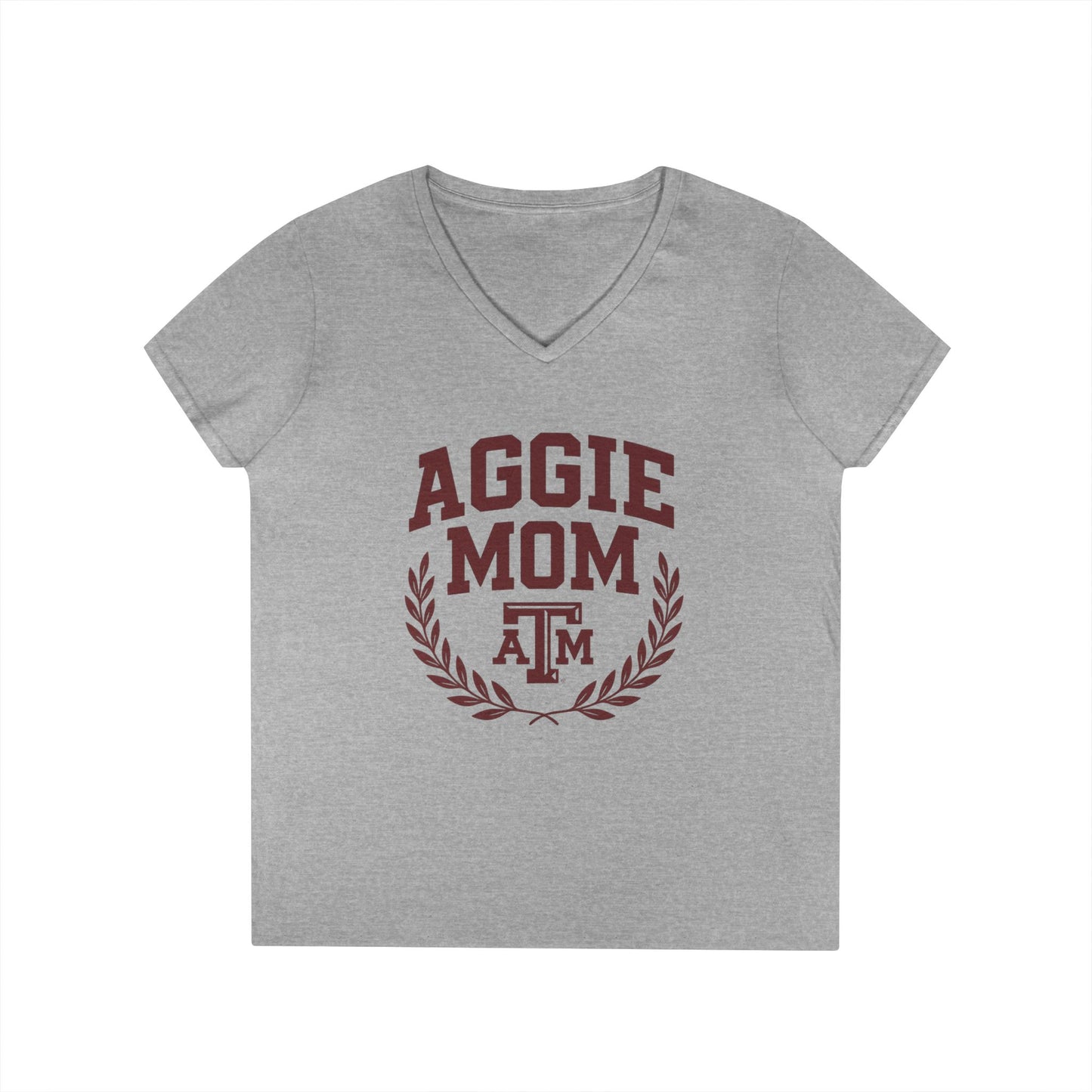 Aggie Mom Texas A&M Women's Semi-Fitted V-Neck T-Shirt - Sweet Baby Jeez Teez