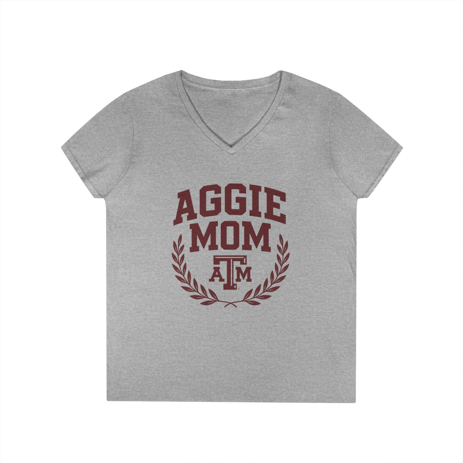Aggie Mom Texas A&M Women's Semi-Fitted V-Neck T-Shirt - Sweet Baby Jeez Teez