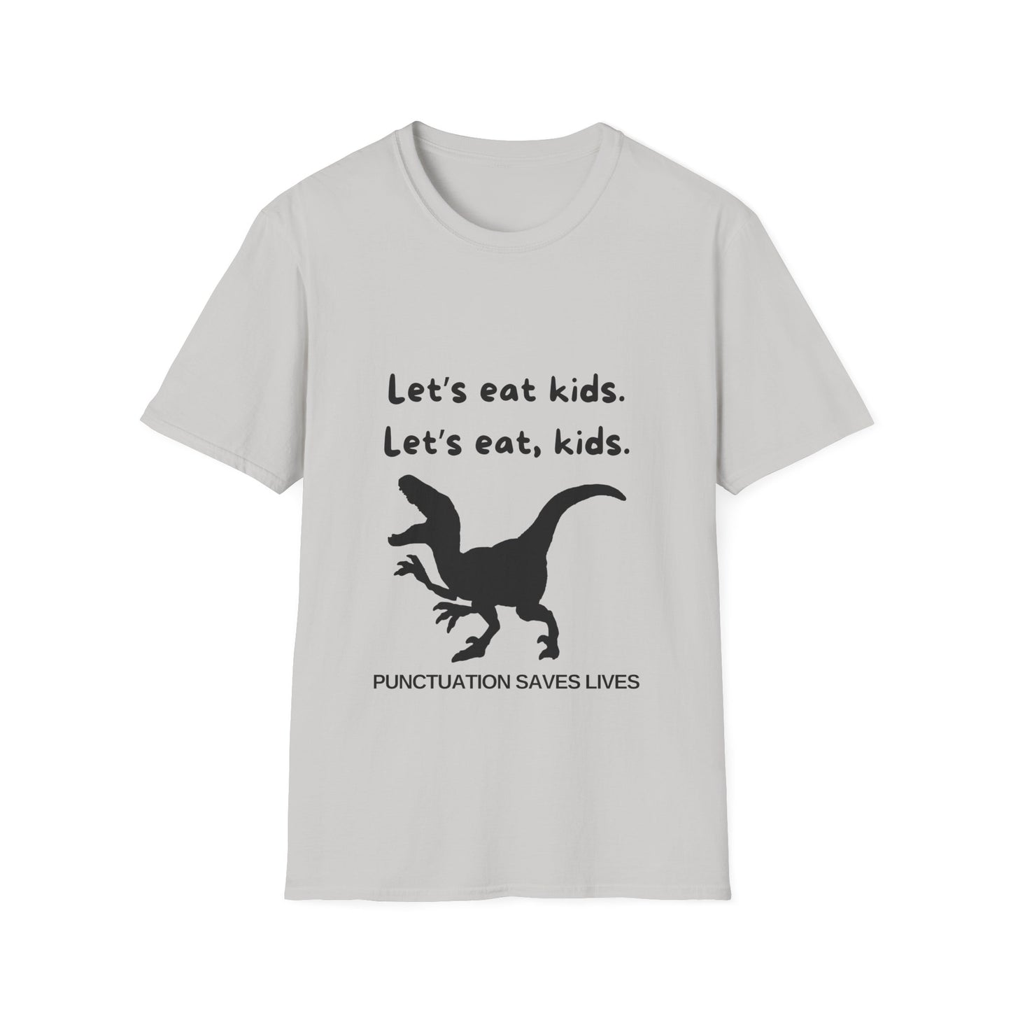 Lets Eat Kids Mens Tshirt (Black Logo) - Sweet Baby Jeez Teez