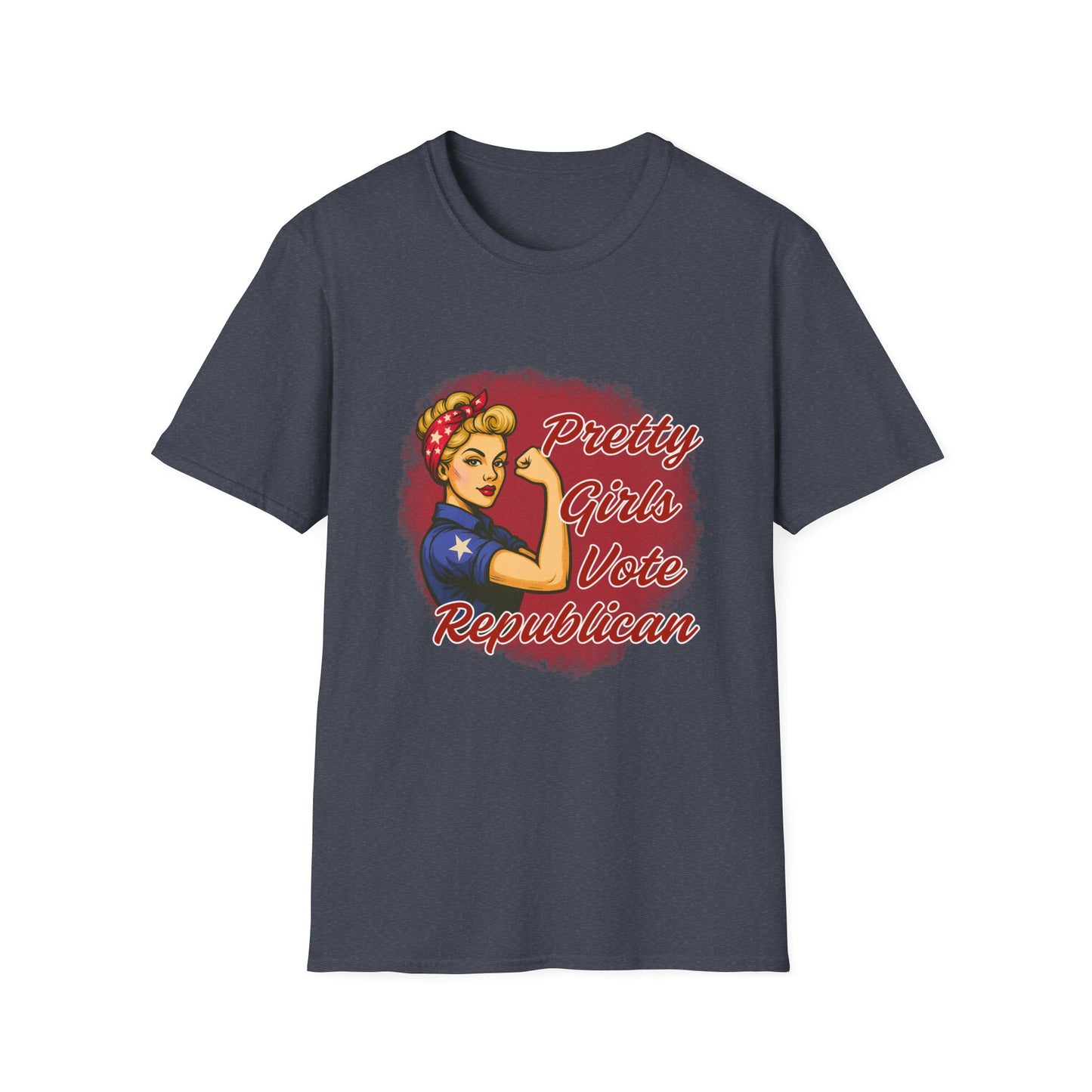 "Pretty Girls Vote Republican" Empowered Women Softstyle T-Shirt Tee (Blonde)