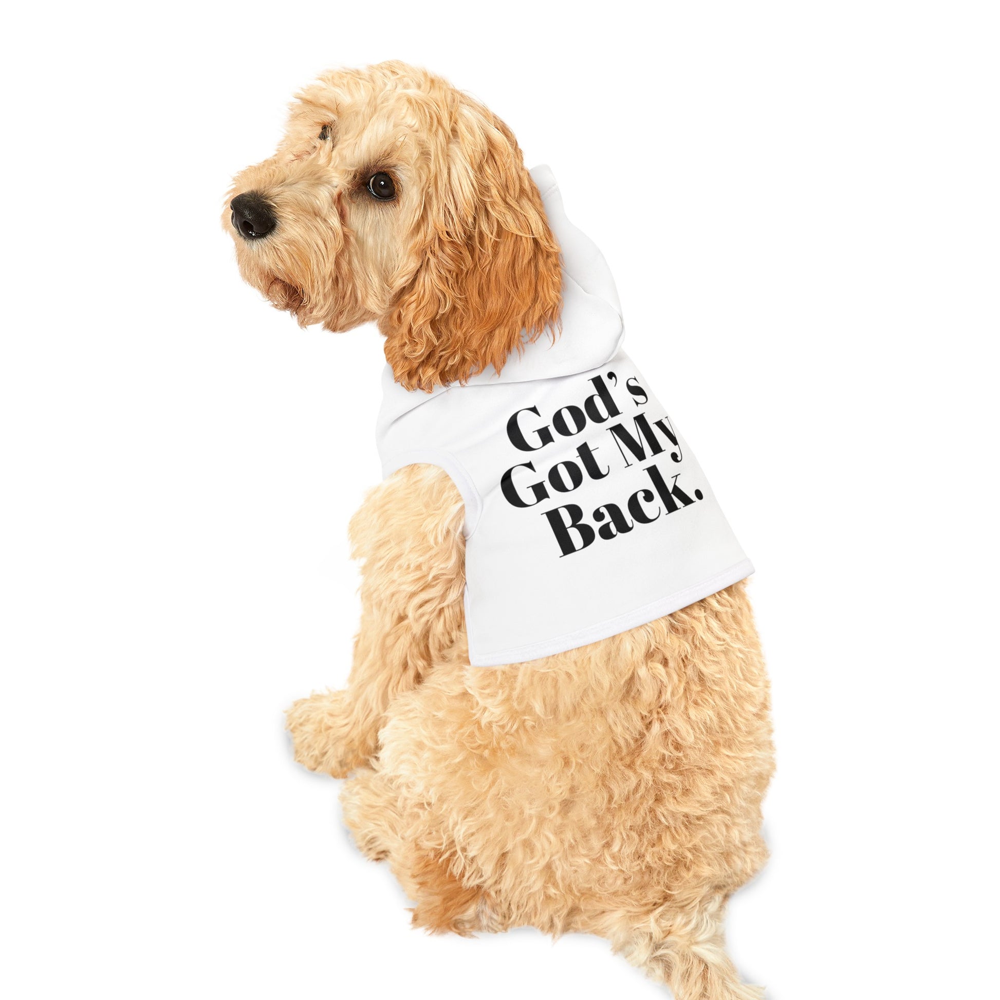 God's Got My Back Pet Hoodie (Black Logo) - Sweet Baby Jeez Teez