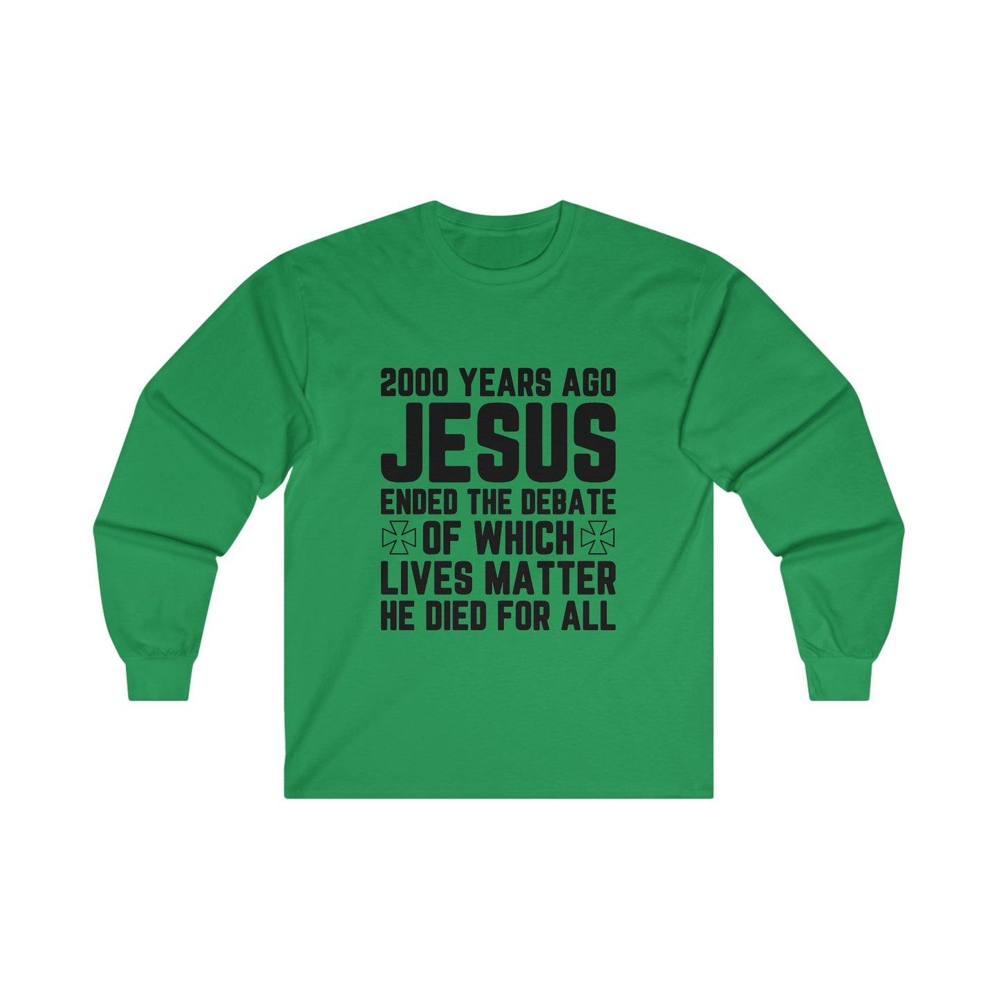 Ended Debate Men's Long Sleeve Tshirt (Black logo) - Sweet Baby Jeez Teez