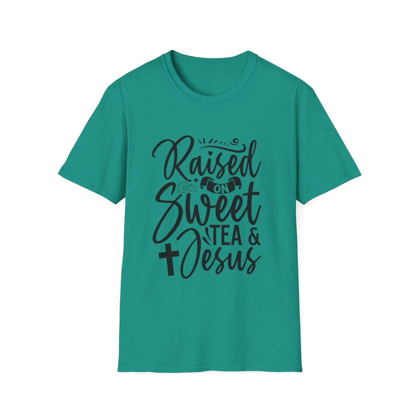 Sweet Tea and Jesus Women's Relaxed/Plus Tshirt (Black Logo) - Sweet Baby Jeez Teez