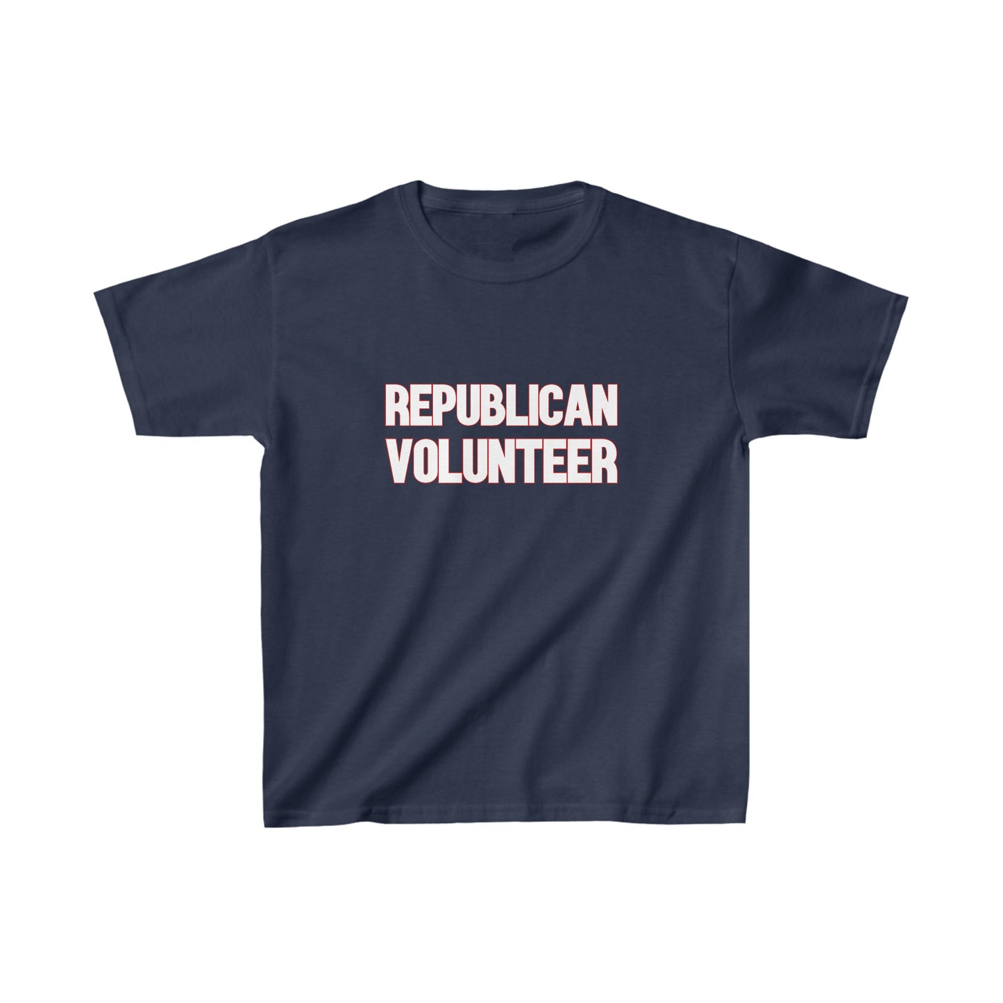 Republican Volunteer Kids Unisex Tshirt (White/Red Logo) - Sweet Baby Jeez Teez