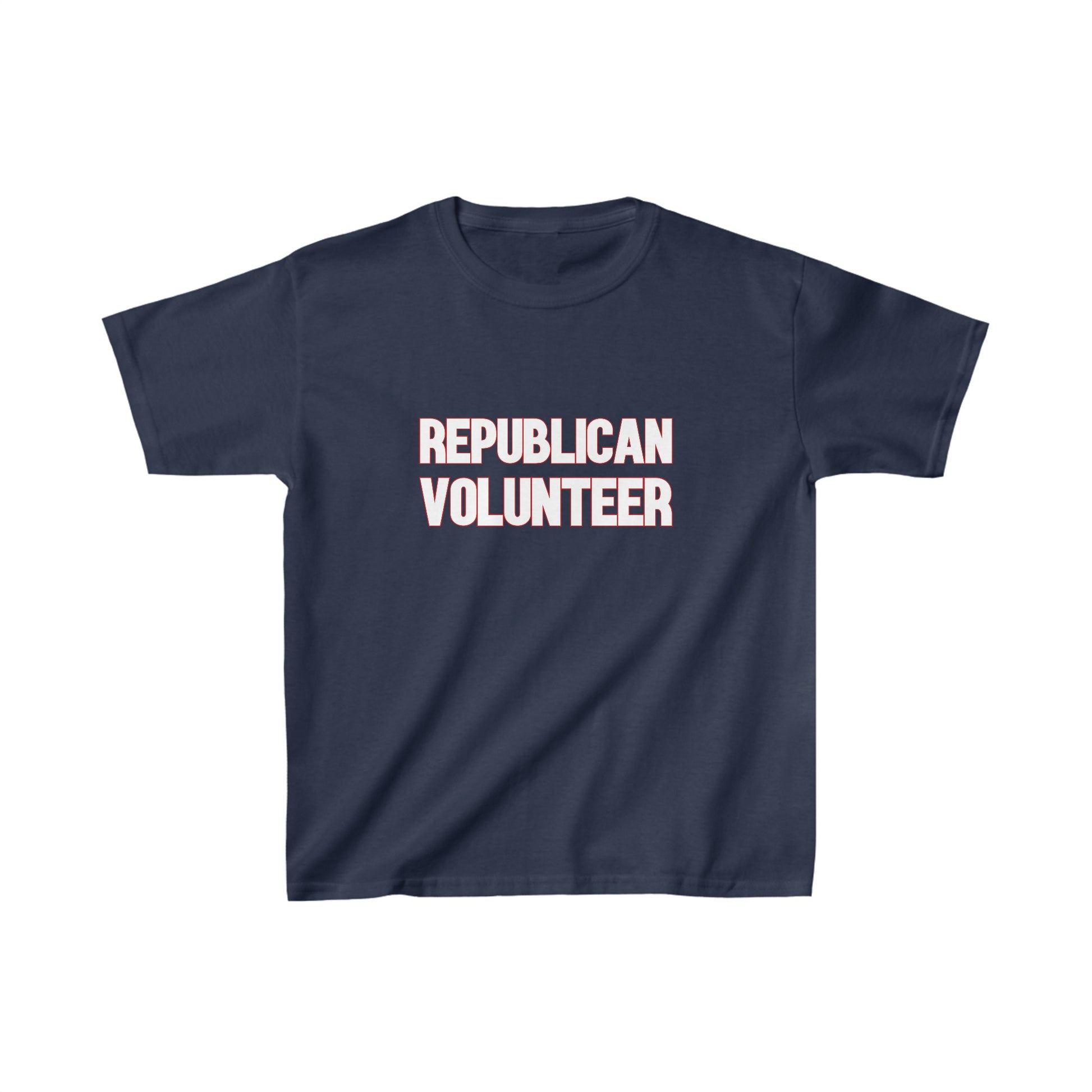 Republican Volunteer Kids Unisex Tshirt (White/Red Logo) - Sweet Baby Jeez Teez