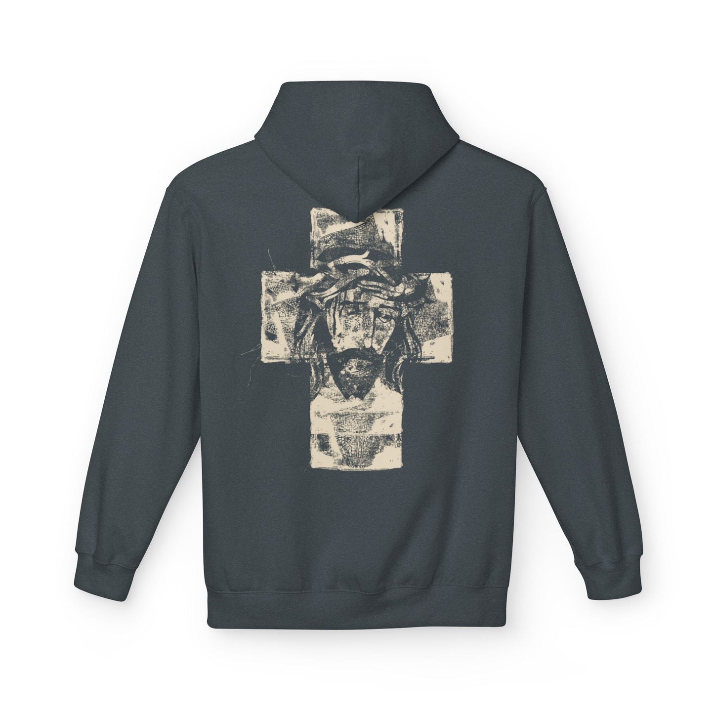 Christ Portrait on Cross Modern Logo Men's Hoodie - Sweet Baby Jeez Teez
