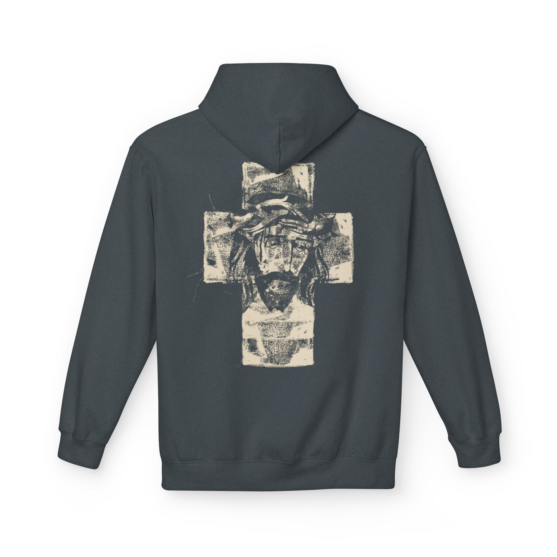 Christ Portrait on Cross Modern Logo Men's Hoodie - Sweet Baby Jeez Teez