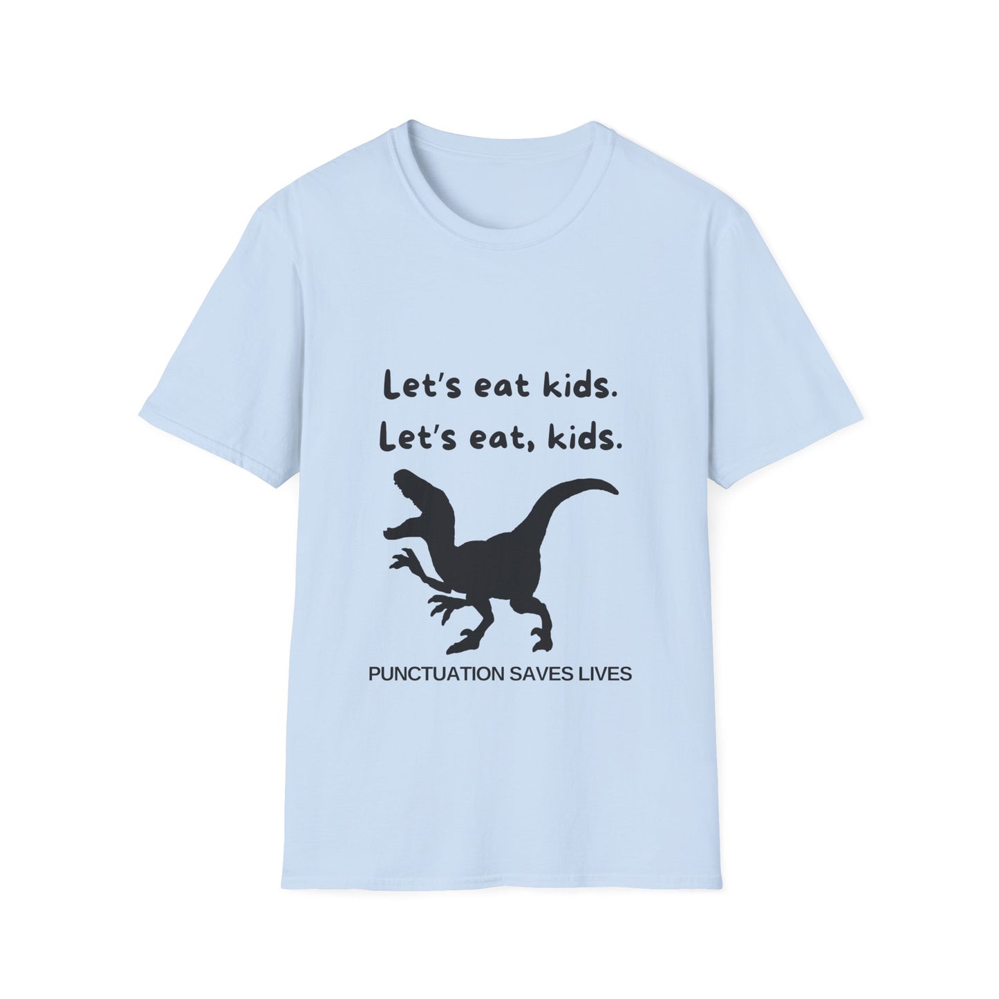 Lets Eat Kids Mens Tshirt (Black Logo) - Sweet Baby Jeez Teez