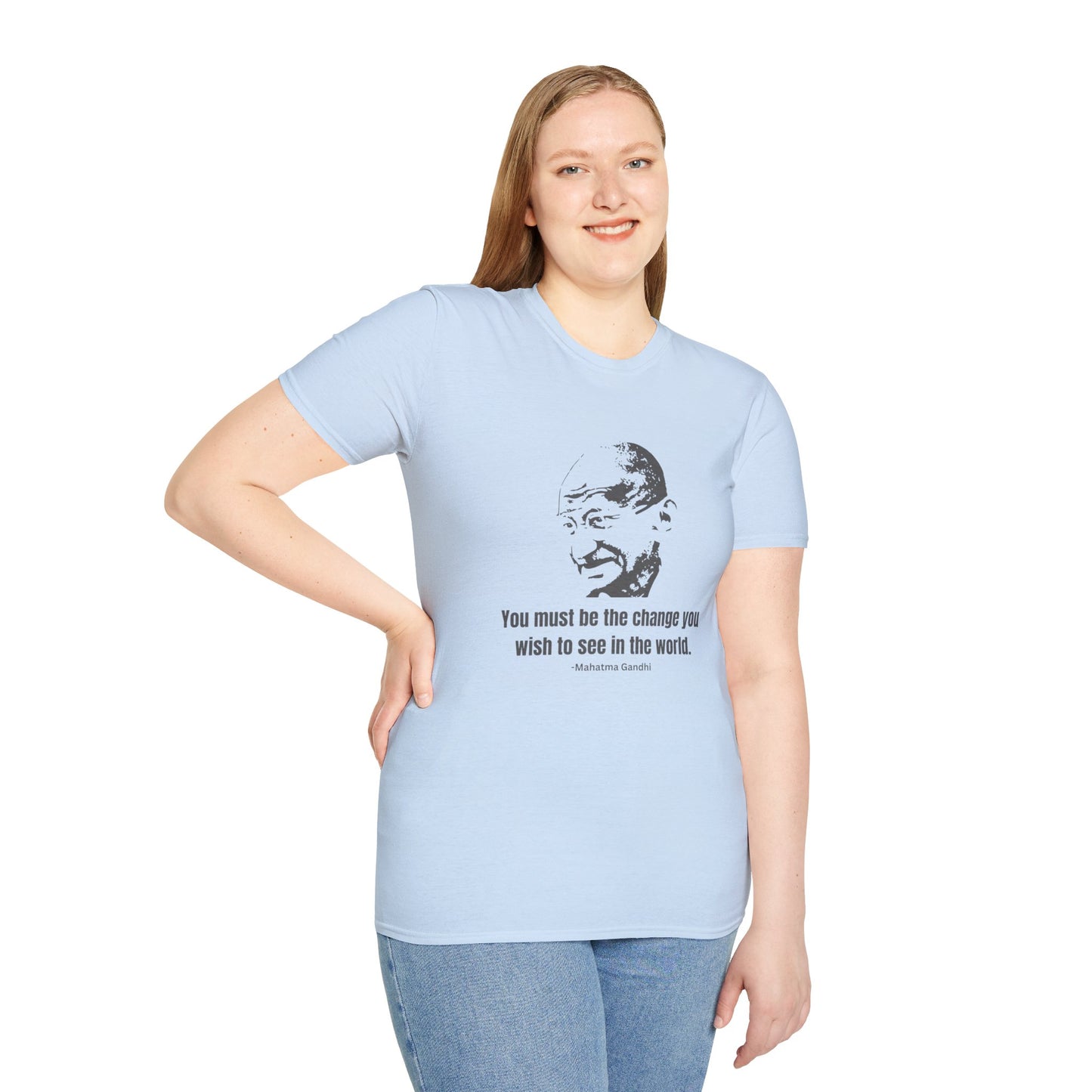 Be the Change Women's Relaxed/Plus Tshirt (IW Gray Logo) - Sweet Baby Jeez Teez