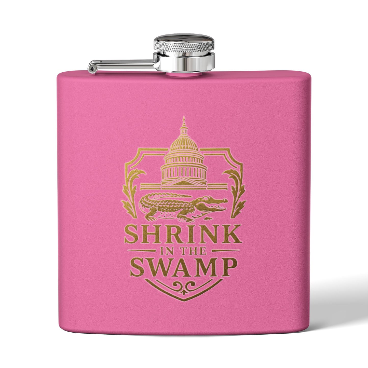 Shrink in the Swamp [TM] Stainless Steel Flask - Sweet Baby Jeez Teez
