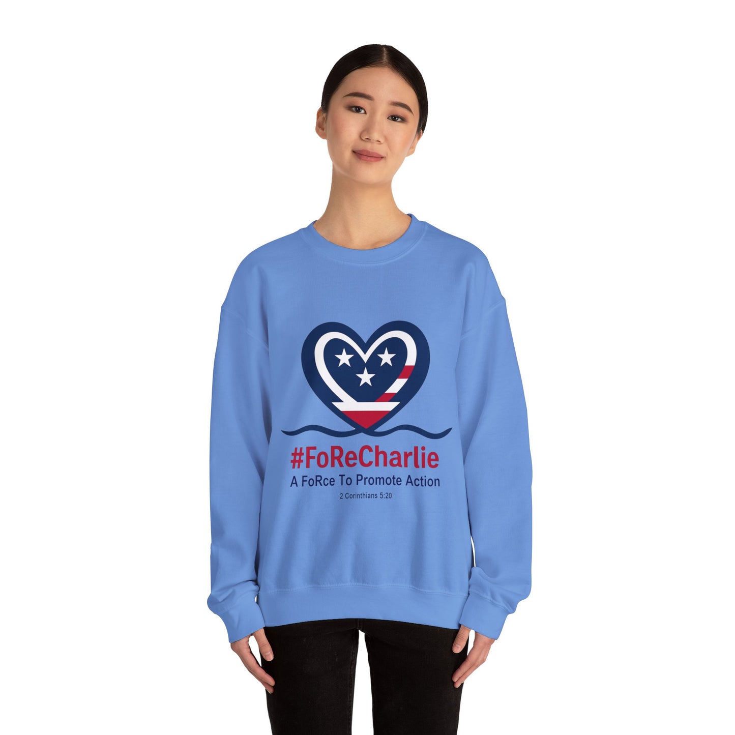 "FoRe Charlie" Ambassador Pageant Memorial Sweatshirt for Charlie Kirk (Heart Logo)