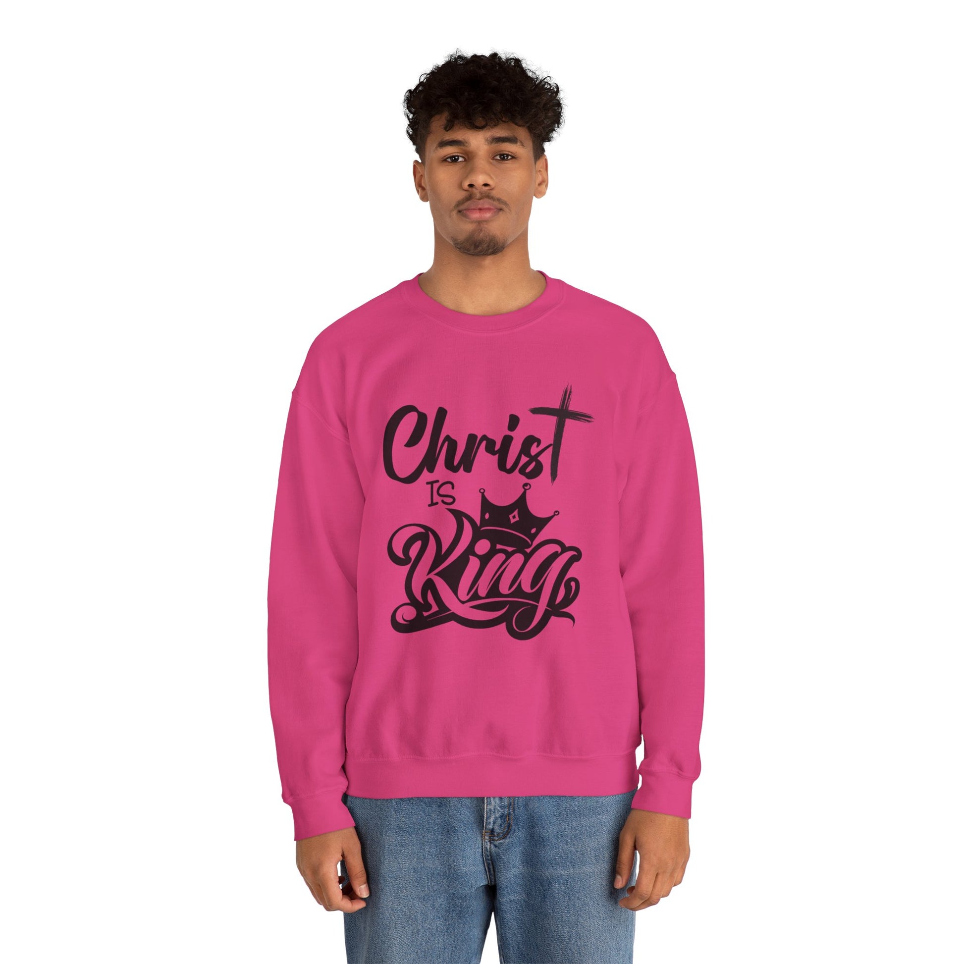 "Christ is King" Unisex Crewneck Sweatshirt - Sweet Baby Jeez Teez