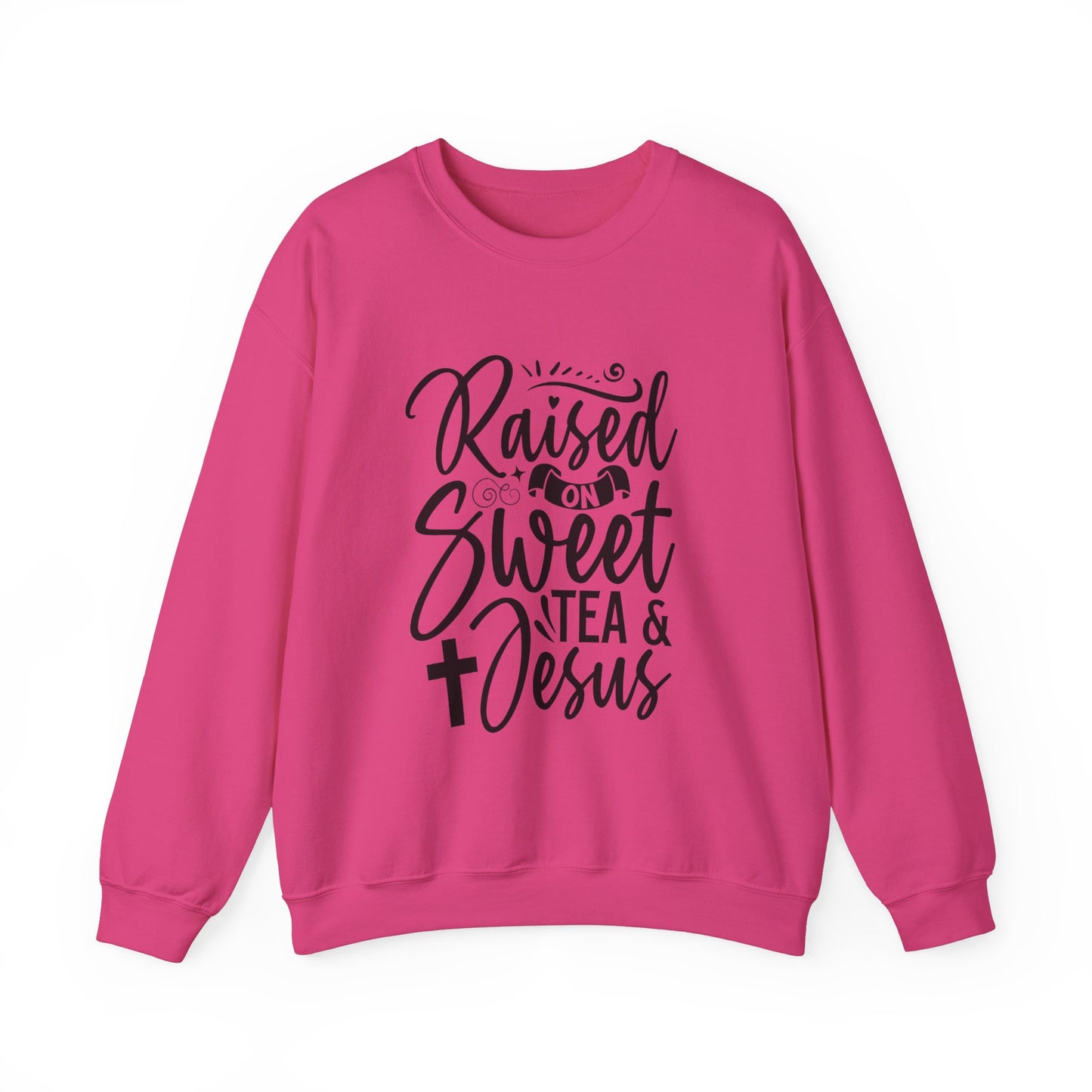 Sweet Tea and Jesus Women's Relaxed Sweatshirt (Black Logo) - Sweet Baby Jeez Teez