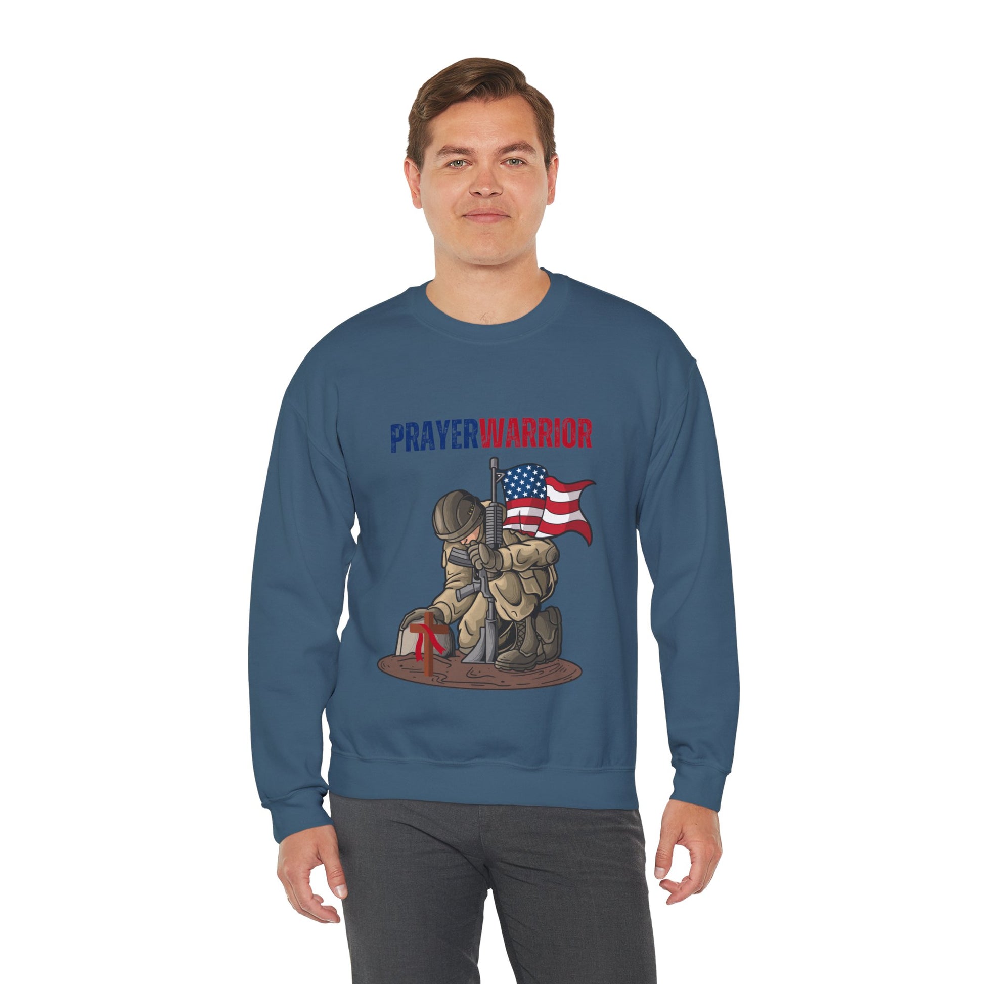 Prayer Warrior Soldier Men's Sweatshirt - Sweet Baby Jeez Teez