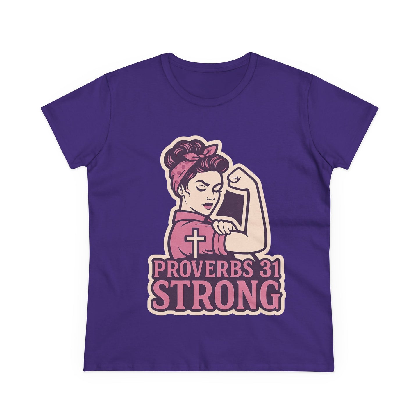 Proverbs 31 Strong Christian Women's Empowering Midweight T-Shirt
