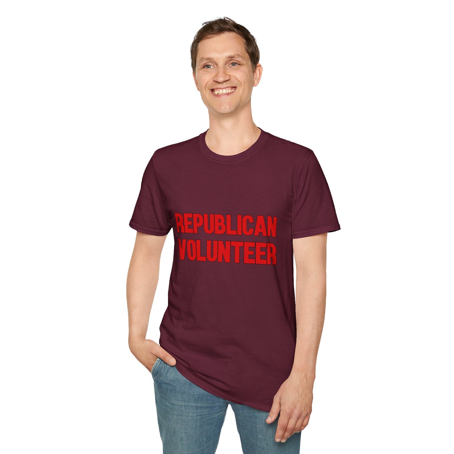 Republican Volunteer Unisex Tshirt (Red Logo) - Sweet Baby Jeez Teez