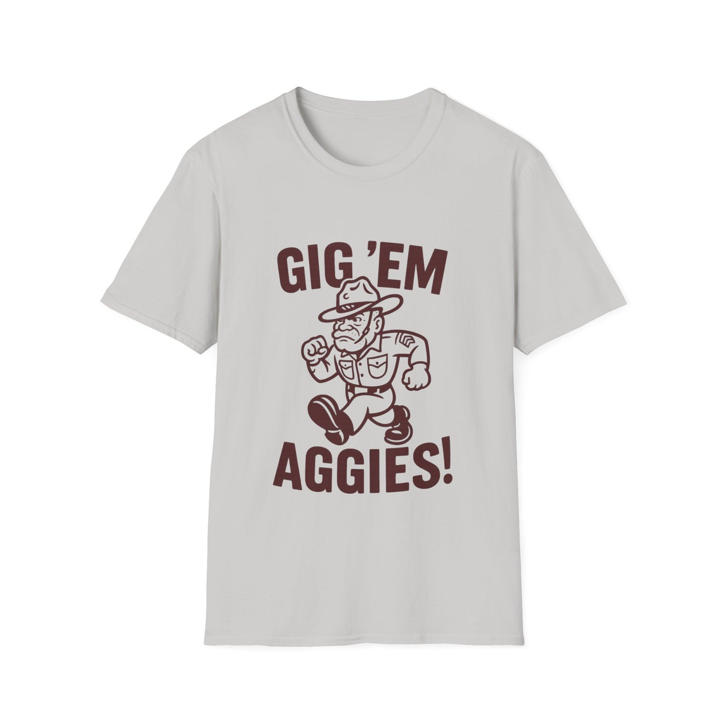 Gig Em Old Sarge Unisex Softstyle Tshirt - Sweet Baby Jeez Teez