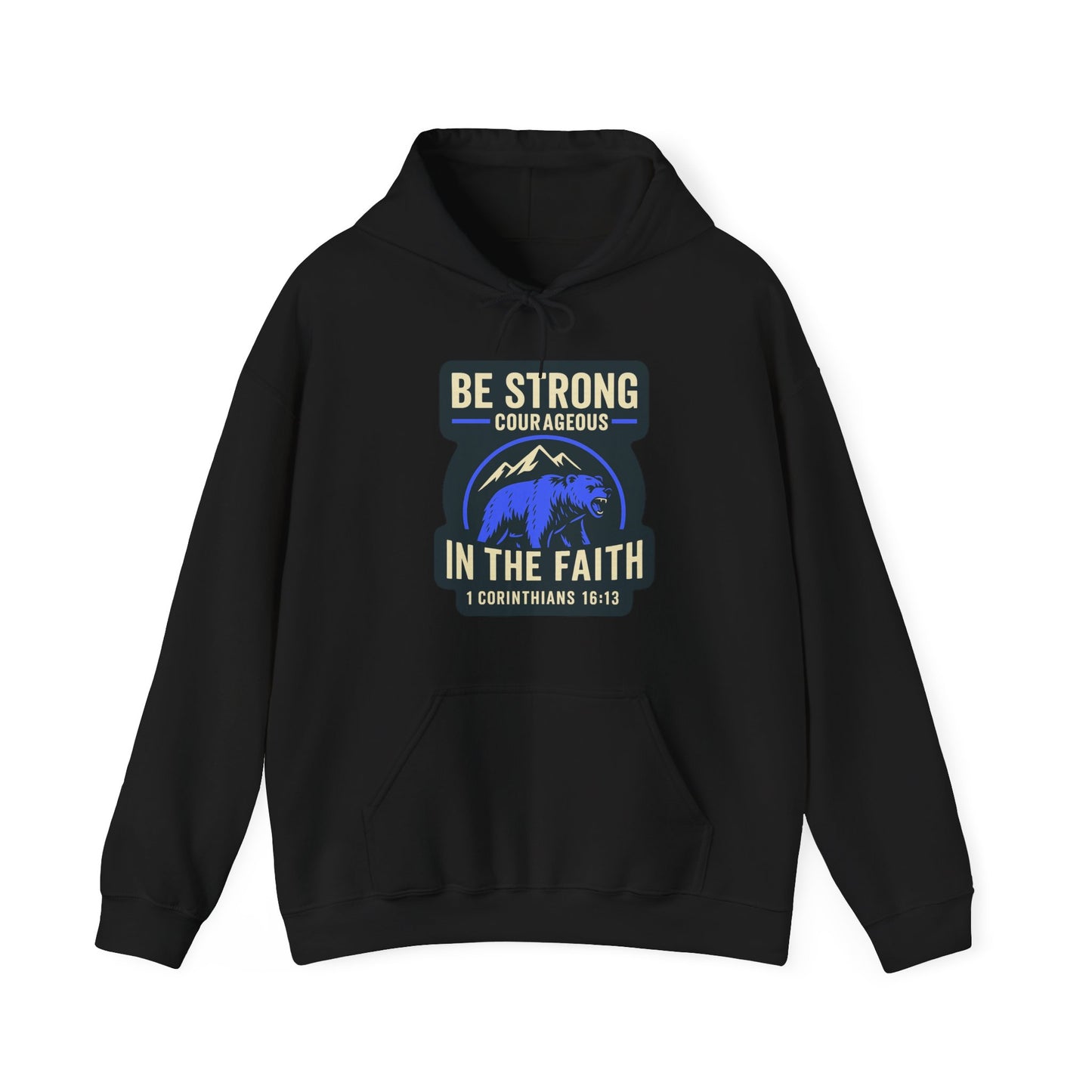 "Be Strong and Courageous" Bear Bible Verse Sweatshirt