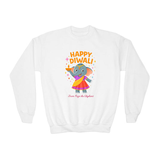 "Happy Diwali" from Raja the Elephant Girl's Sweatshirt