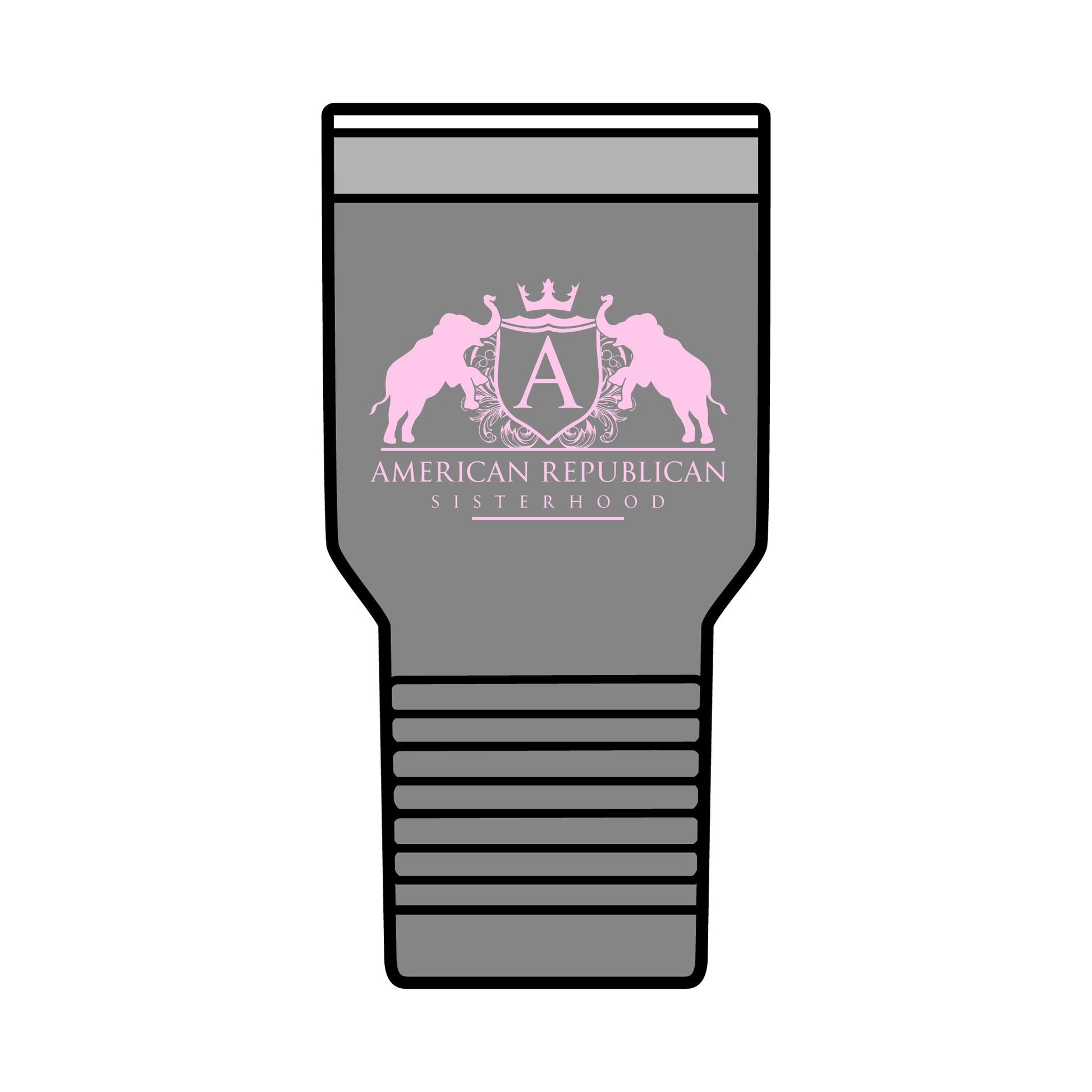 ARS Insulated Tumbler (30oz Dark Gray with Pink Logo) - Sweet Baby Jeez Teez