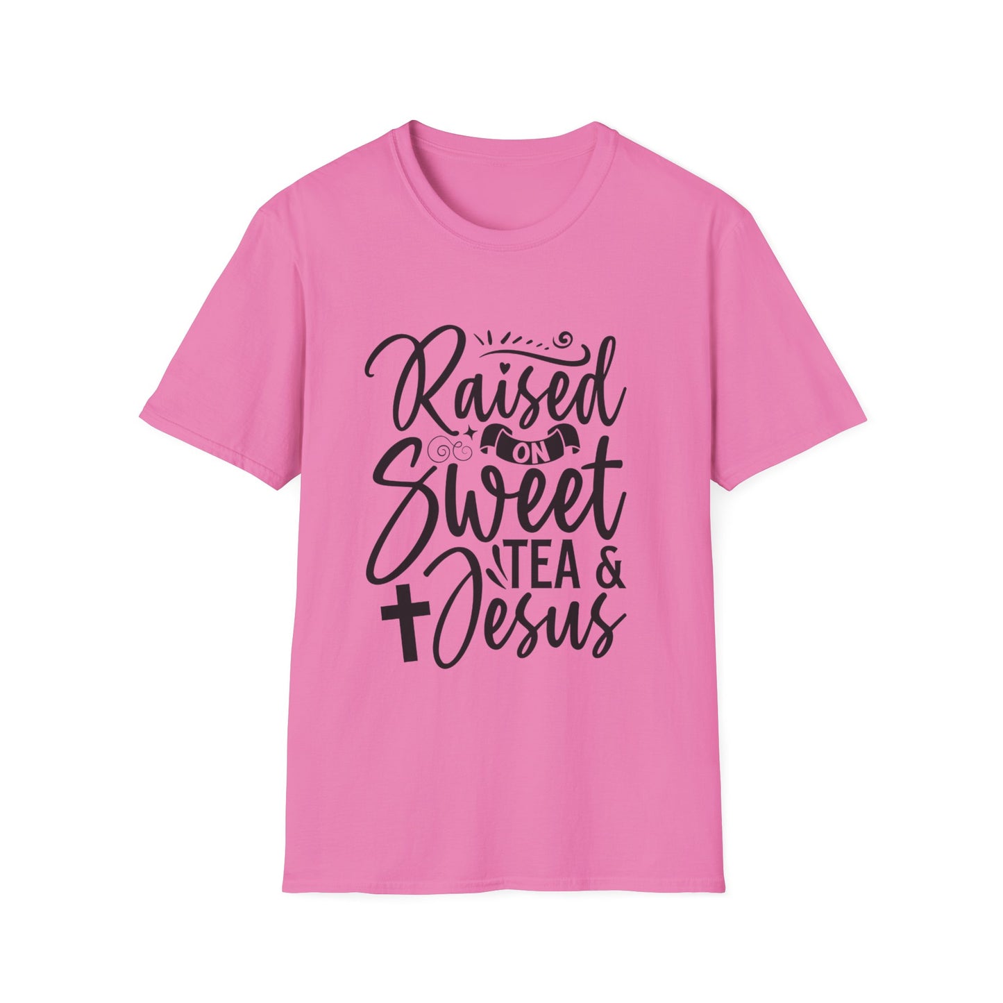 Sweet Tea and Jesus Women's Relaxed/Plus Tshirt (Black Logo) - Sweet Baby Jeez Teez