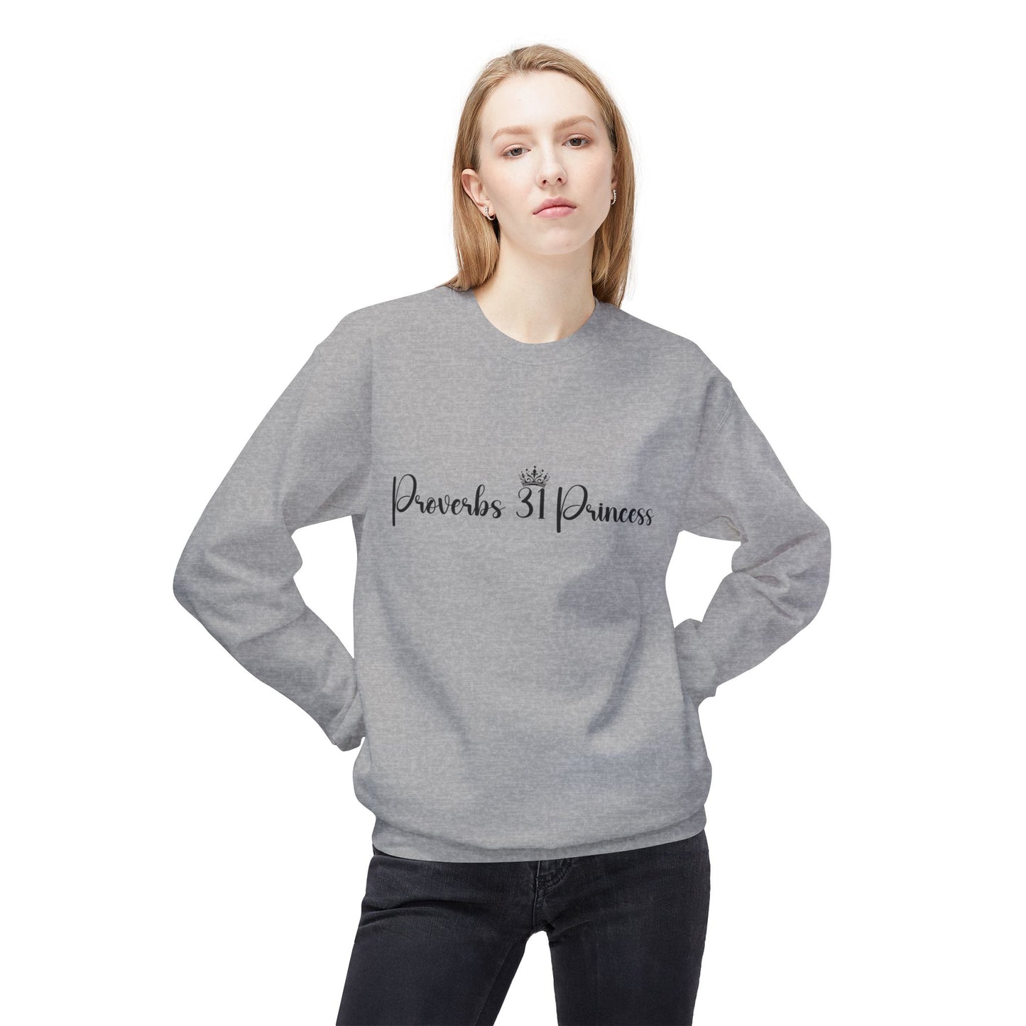 Proverbs 31 Princess Women's Relaxed Sweatshirt (Black Logo)