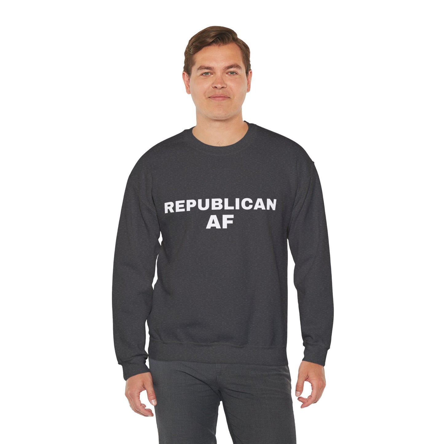 Republican AF Men's Crewneck Sweatshirt (White Logo) - Sweet Baby Jeez Teez