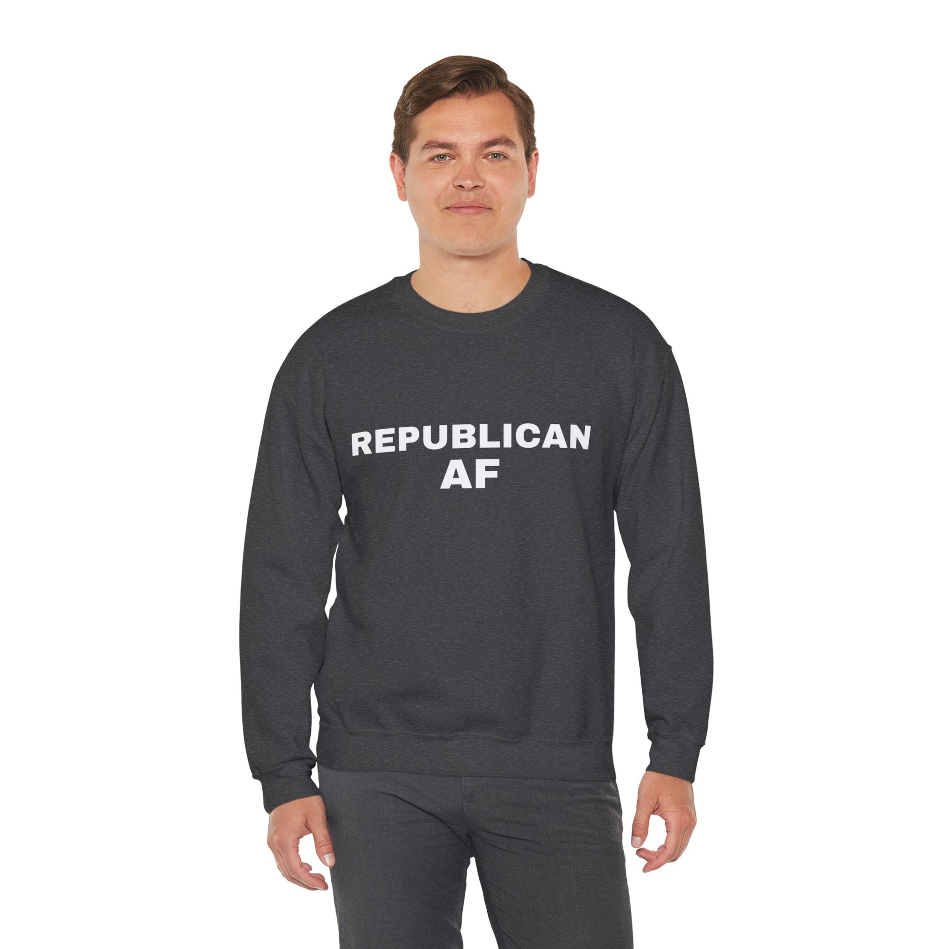 Republican AF Men's Crewneck Sweatshirt (White Logo) - Sweet Baby Jeez Teez