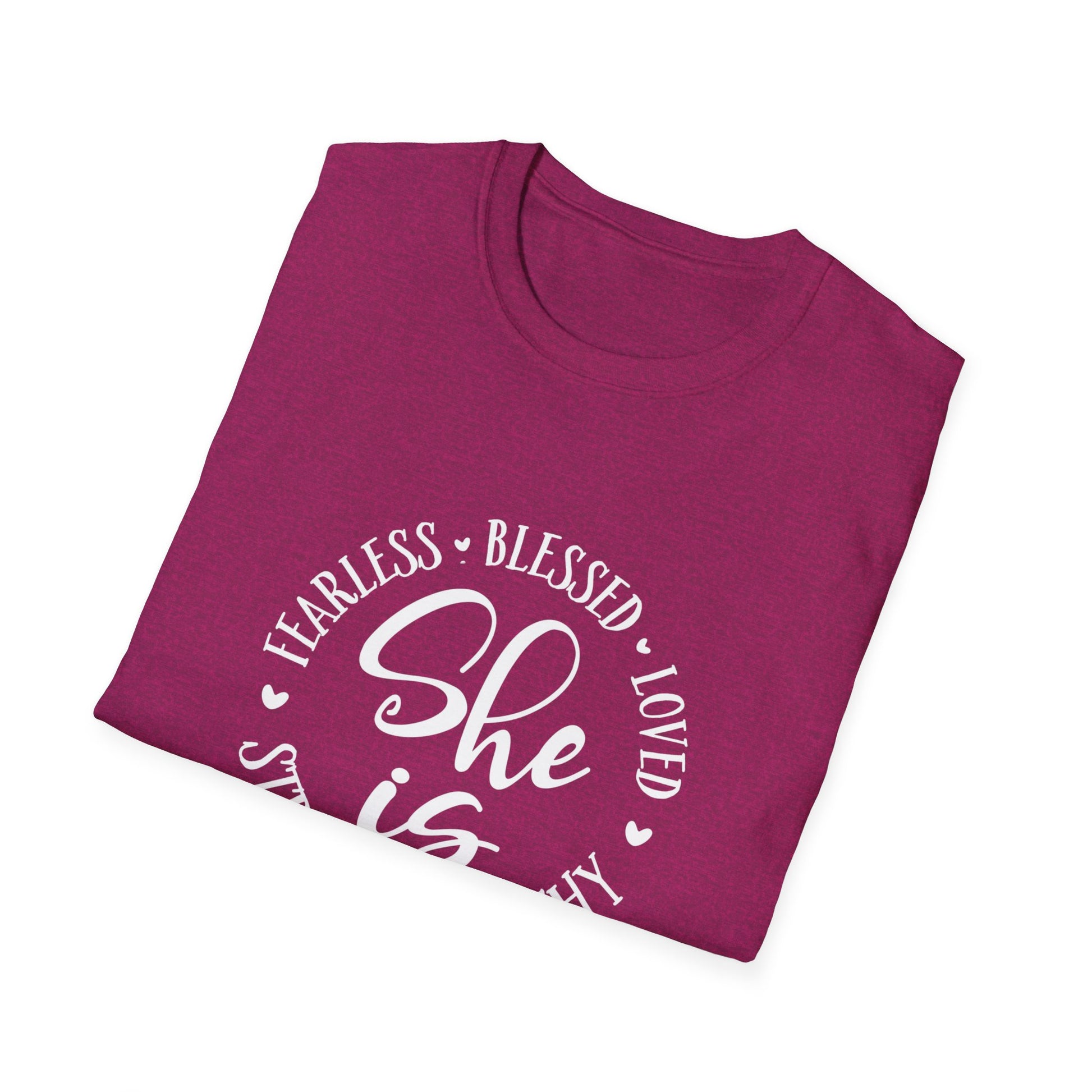 She Is Women's Relaxed/Plus Tshirt (White Logo) - Sweet Baby Jeez Teez