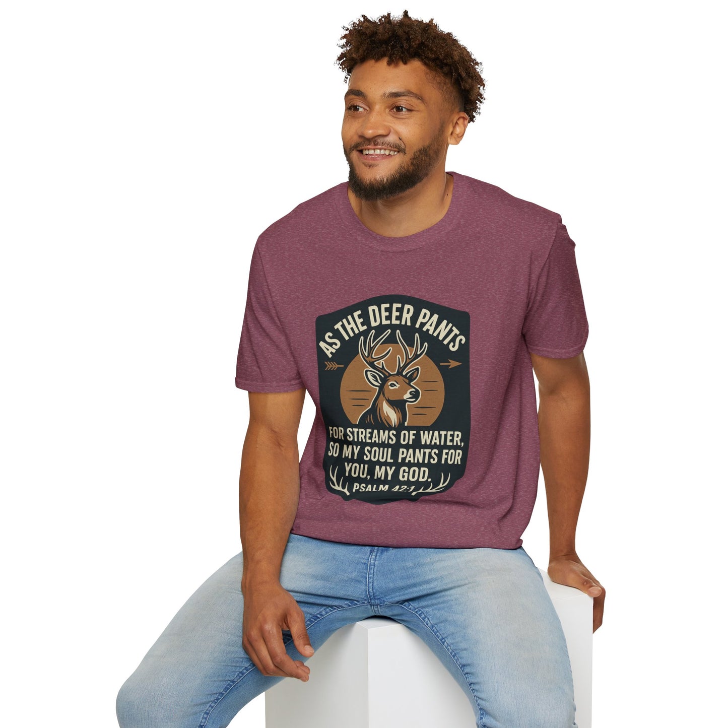 Psalm 42:1 "As The Deer" Bible Verse Softstyle Tshirt