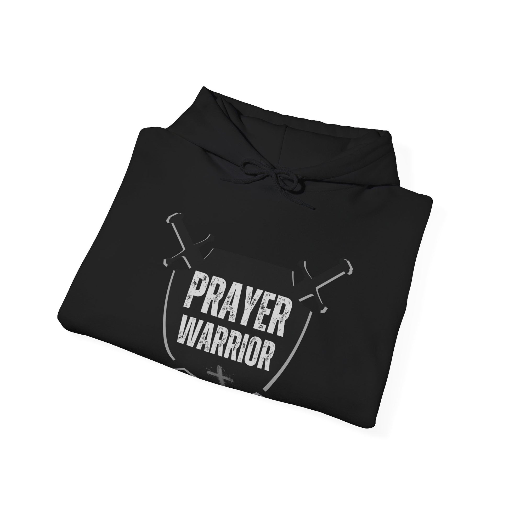 Prayer Warrior Shield Men's Hoodie (Black Logo) - Sweet Baby Jeez Teez