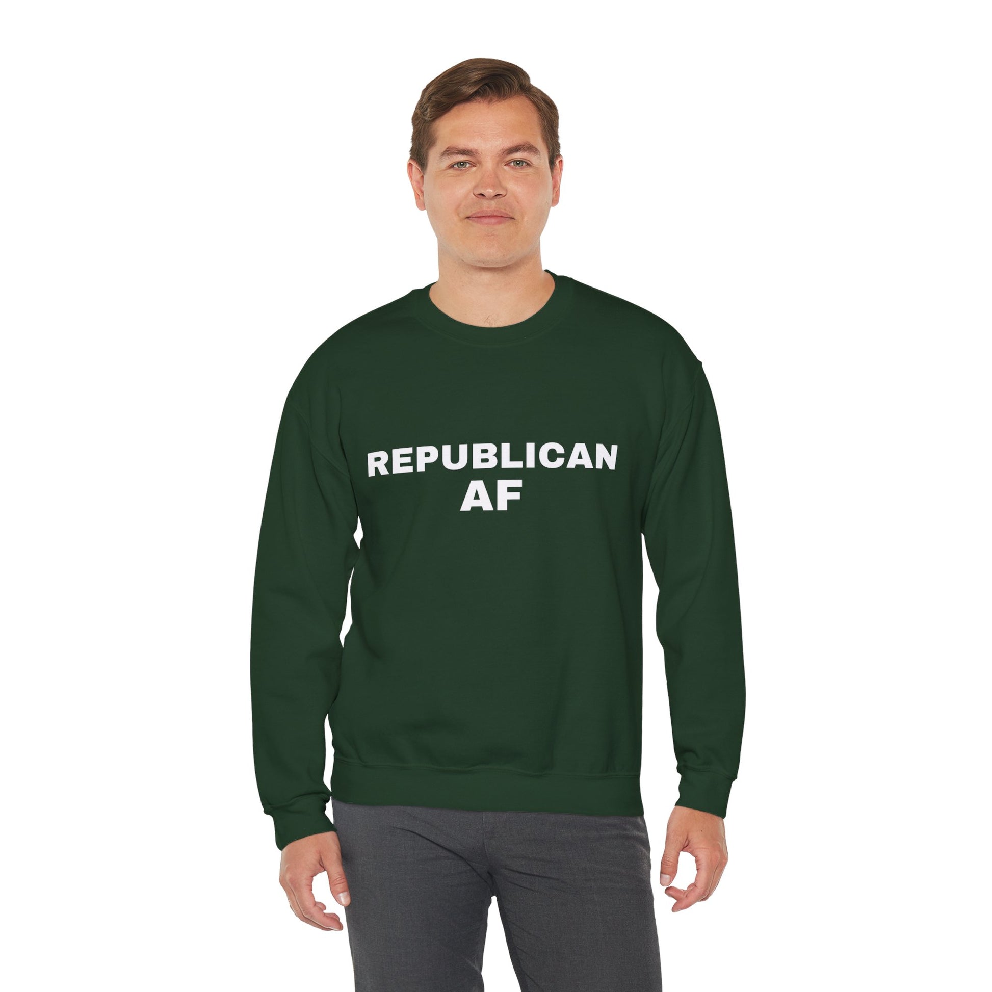 Republican AF Men's Crewneck Sweatshirt (White Logo) - Sweet Baby Jeez Teez