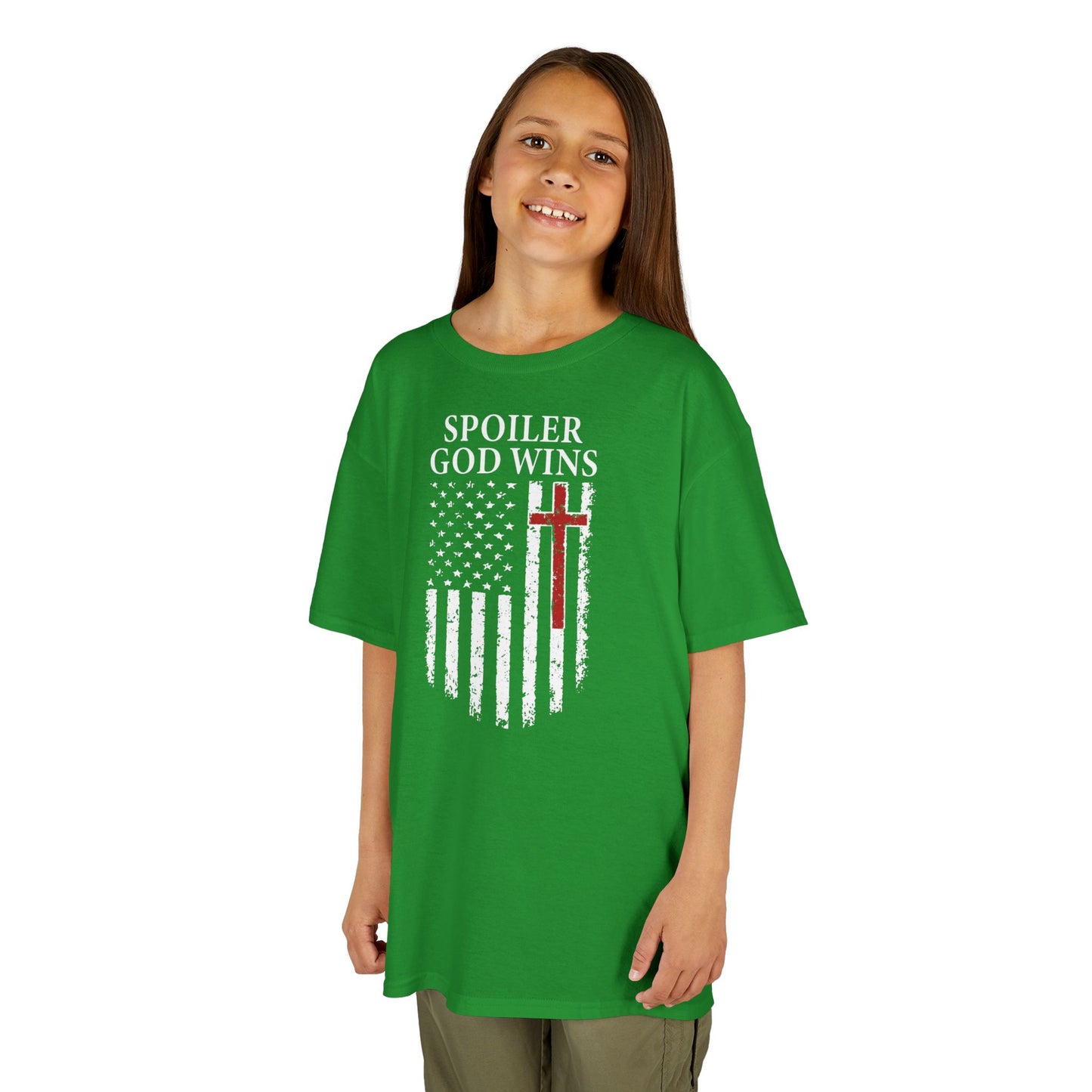 "Spoiler God Wins" Christian Kids Softstyle T-Shirt